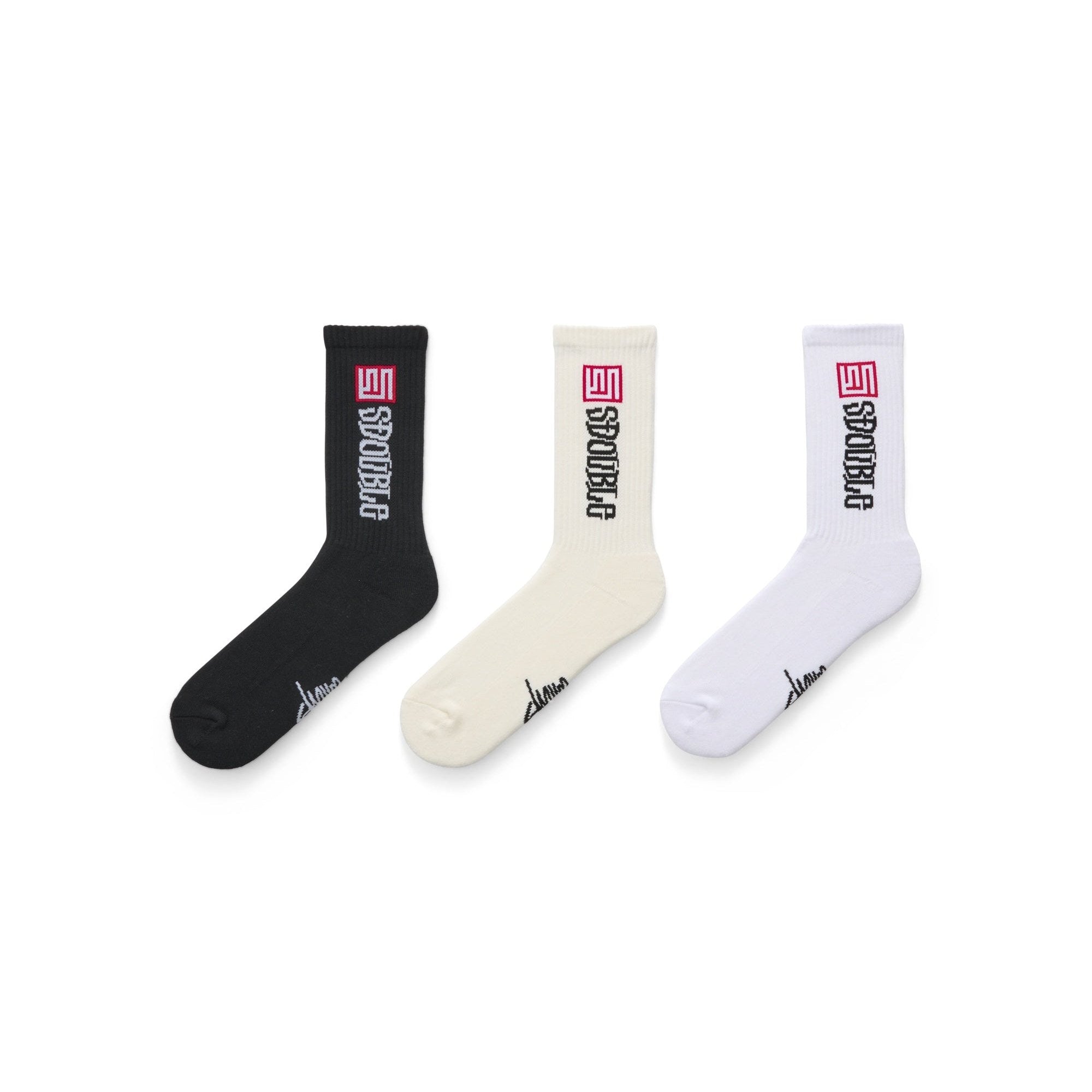 S DOUBLE S cube mid block sock 3pk
