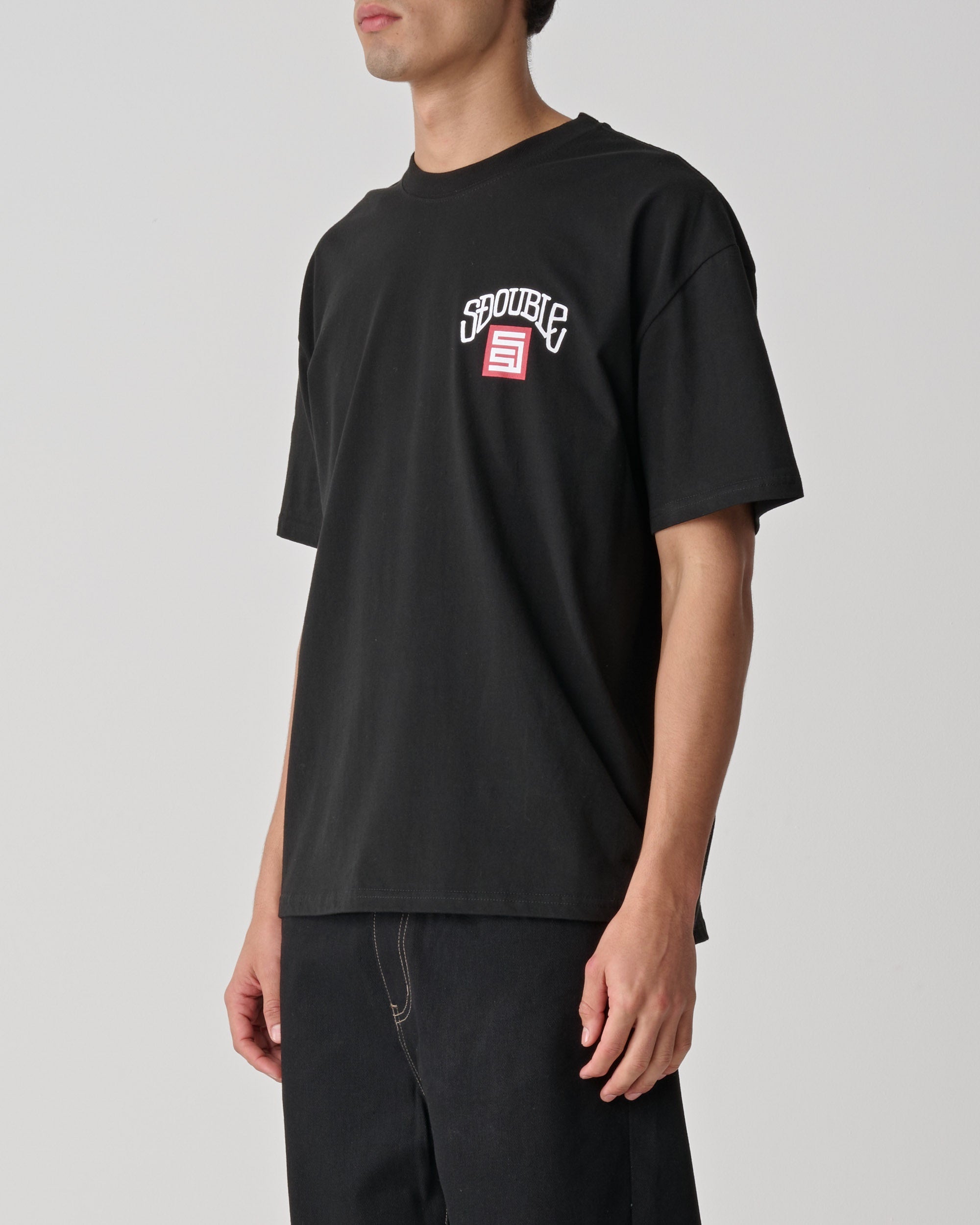 S DOUBLE Rabit ss tee - Black
