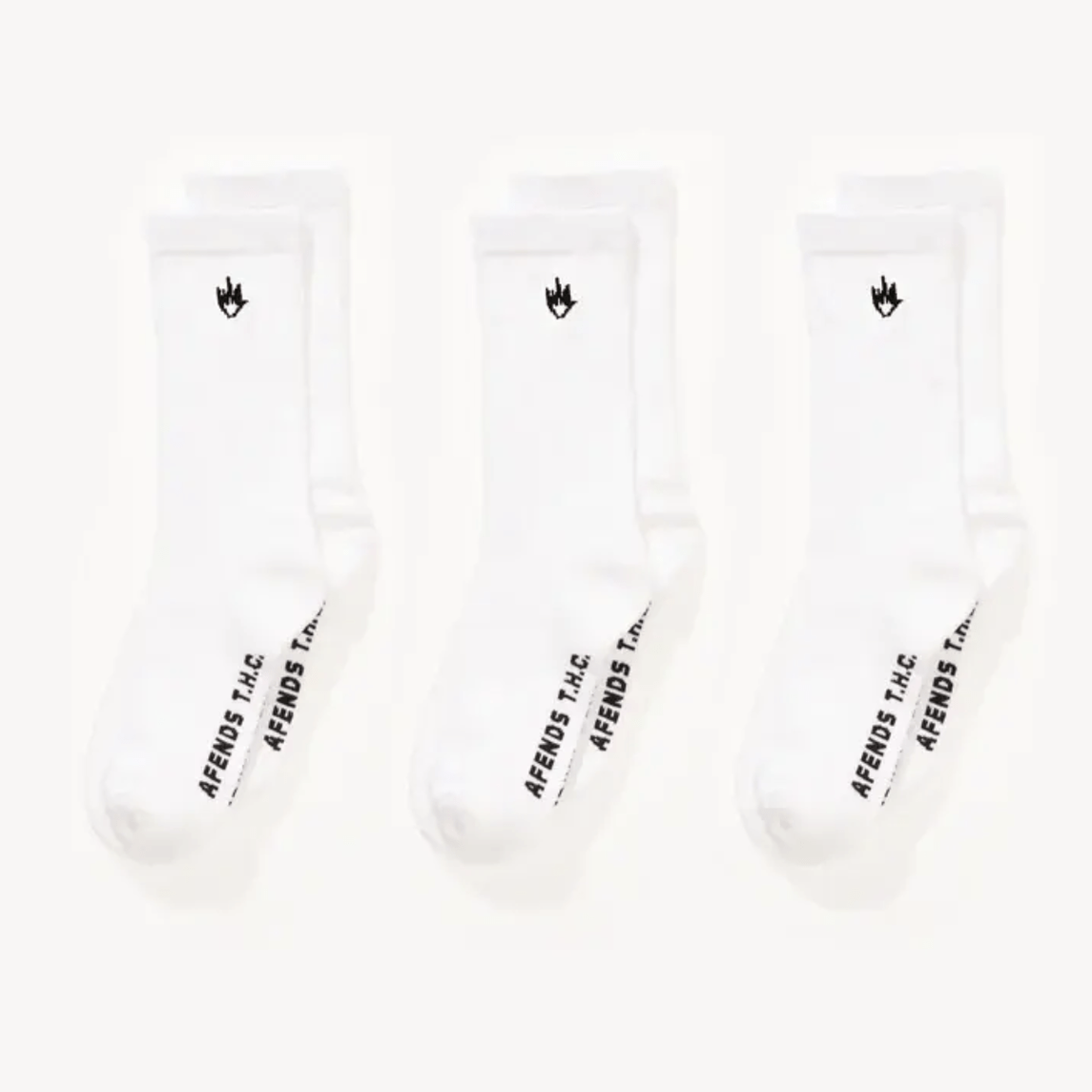 AFENDS Flame socks three pack - White