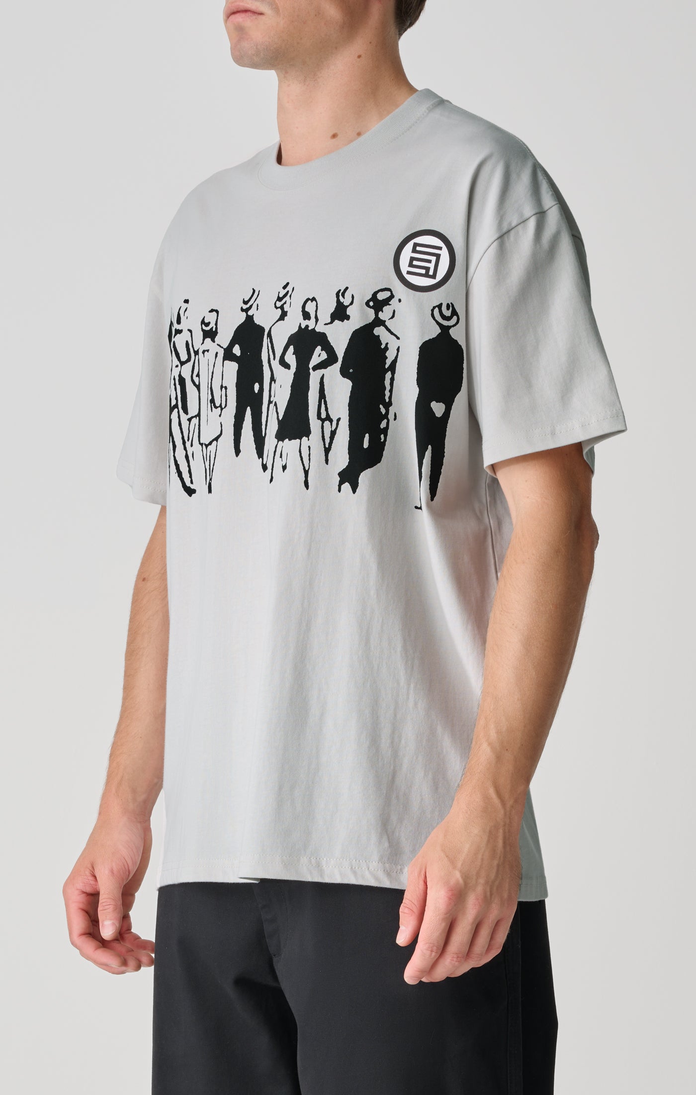 S DOUBLE People Strip SS Tee- Pigment Sliver