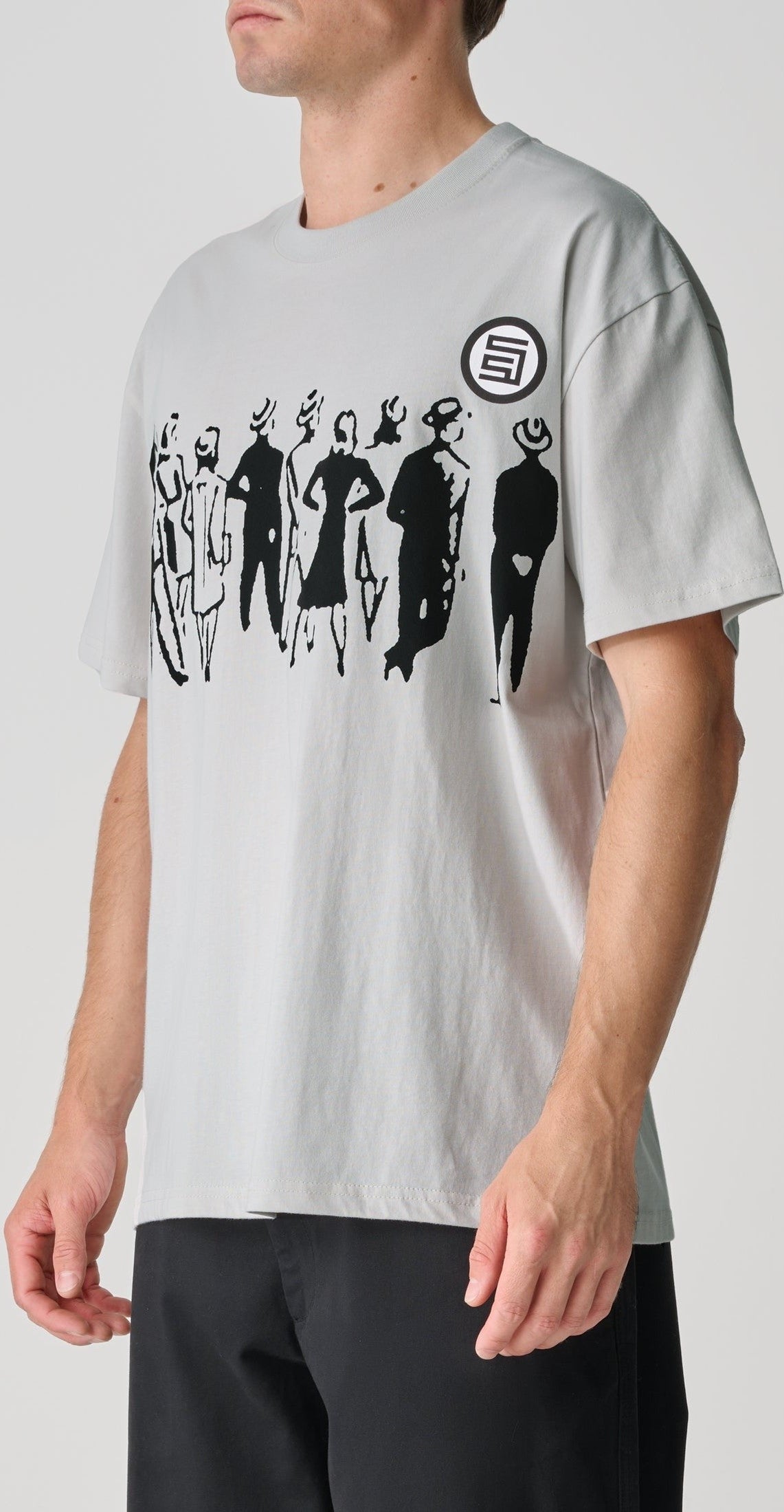 S DOUBLE People Strip SS Tee- Pigment Sliver