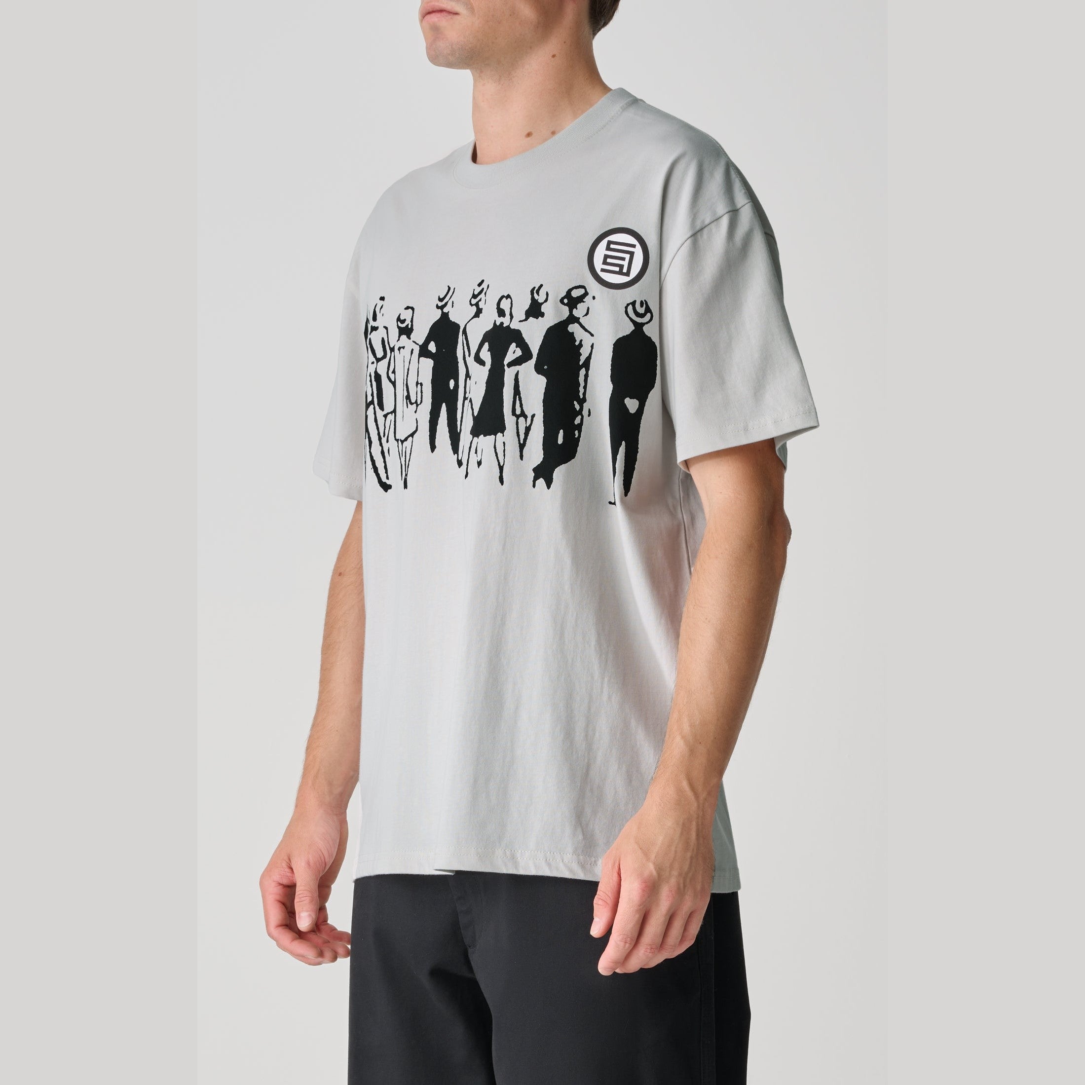 S DOUBLE People Strip SS Tee- Pigment Sliver