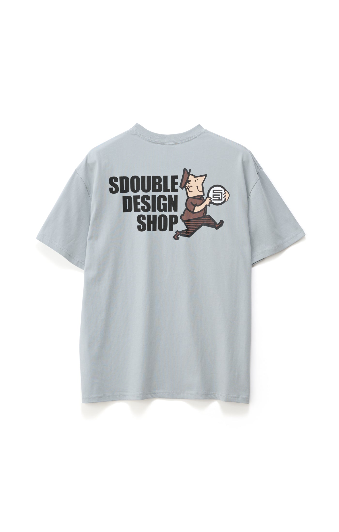 S DOUBLE Man With Dot SS Tee Blue Grey