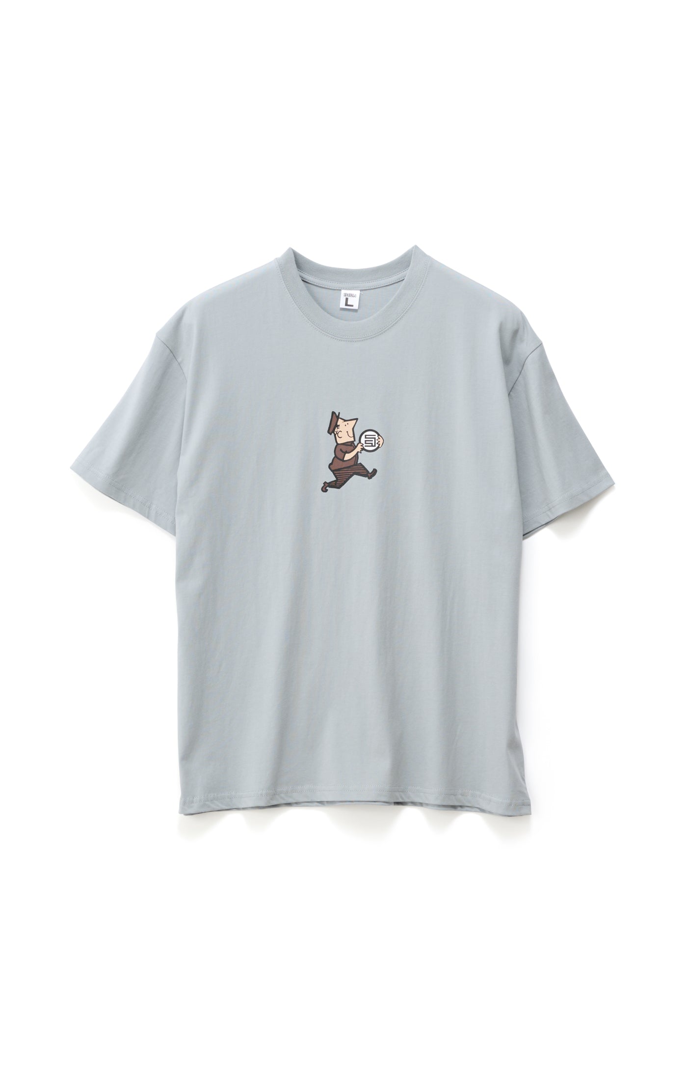 S DOUBLE Man With Dot SS Tee Blue Grey
