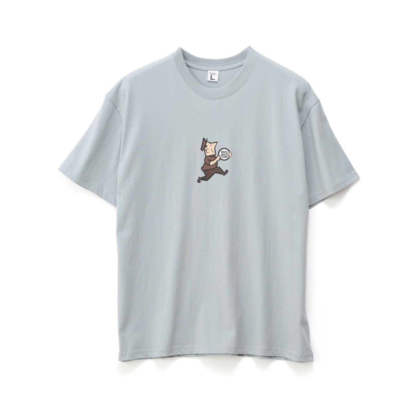 S DOUBLE Man With Dot SS Tee Blue Grey