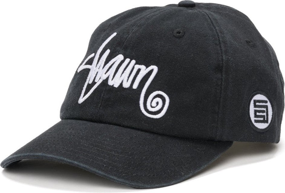 S DOUBLE Shawn script strap back cap - Black
