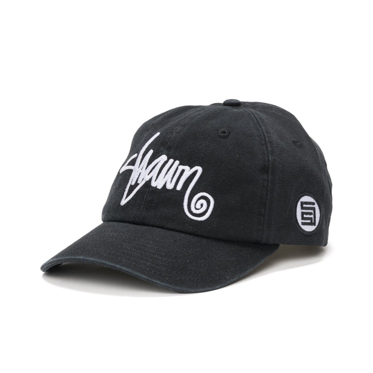 S DOUBLE Shawn script strap back cap - Black