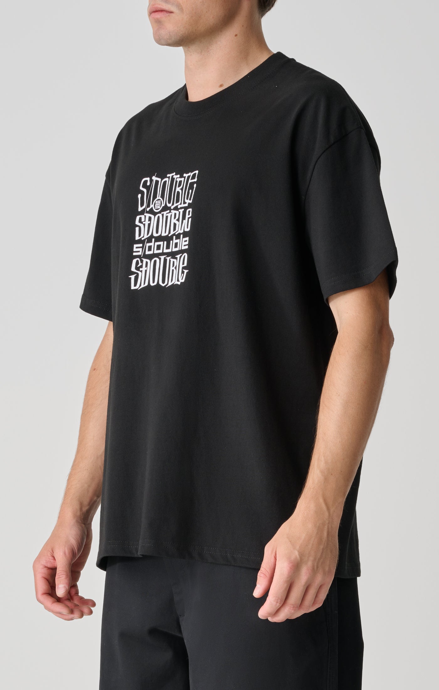 S DOUBLE Logofest Short Sleeve Tee - Black
