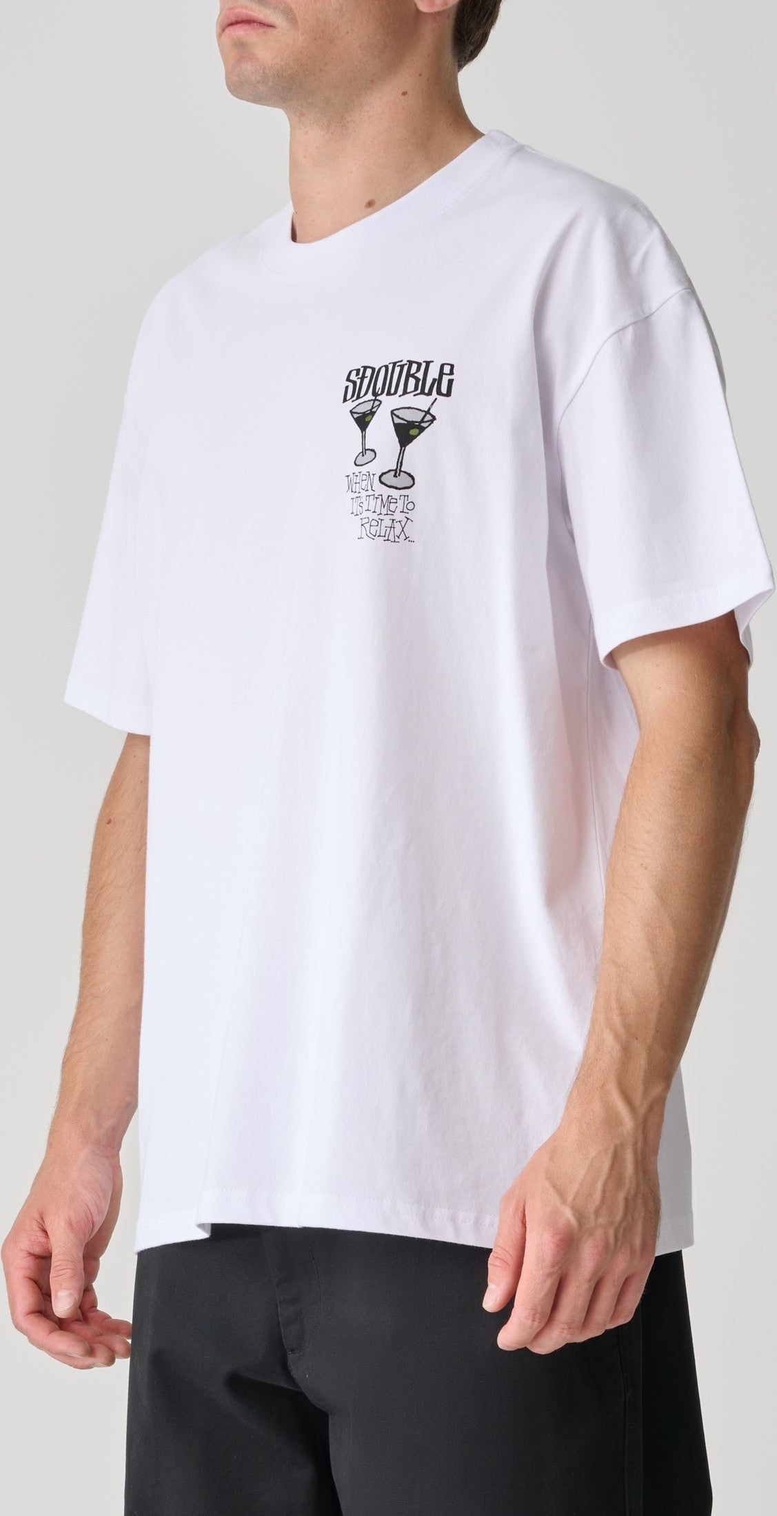 S-DOUBLE Time to Relax SS Tee - White