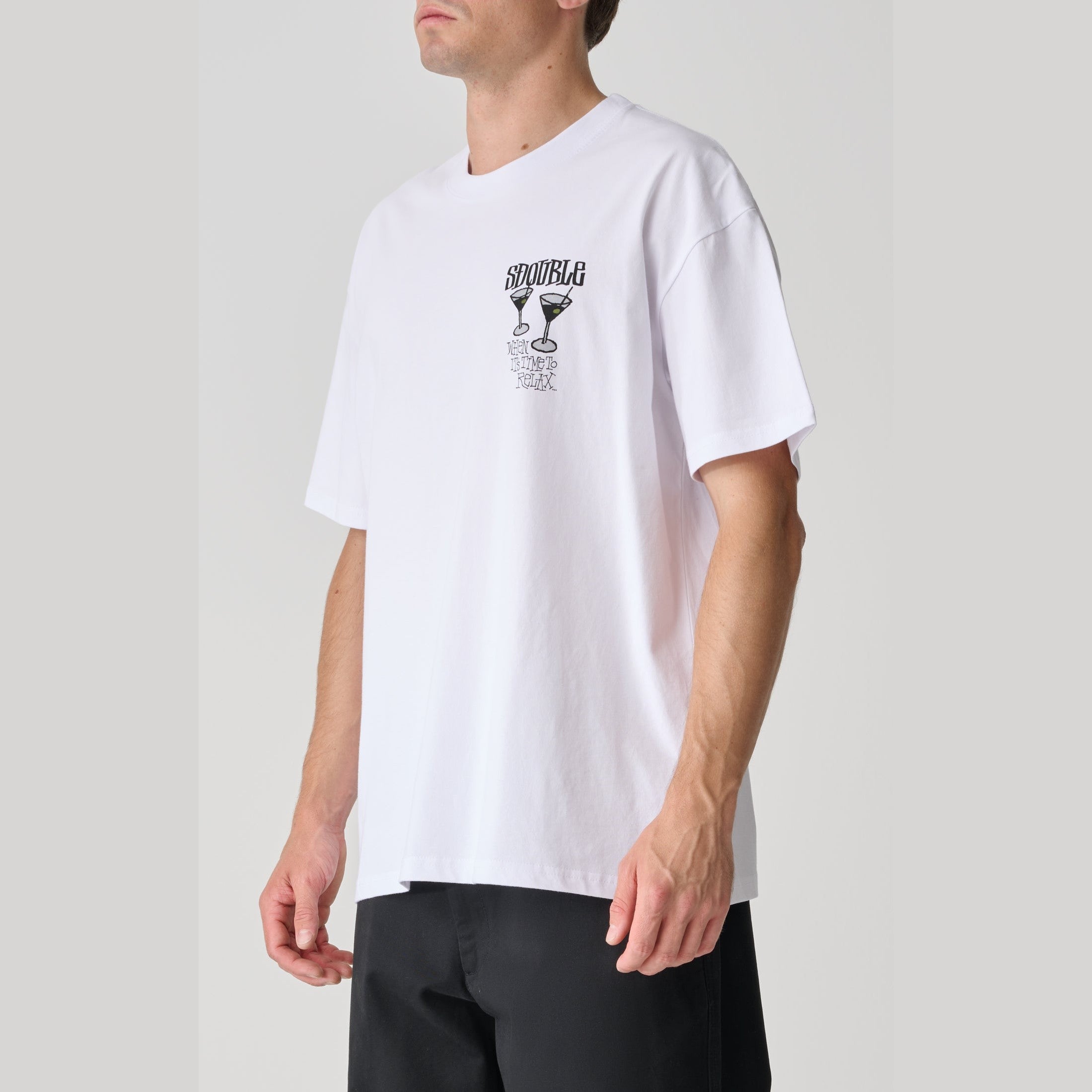 S-DOUBLE Time to Relax SS Tee - White