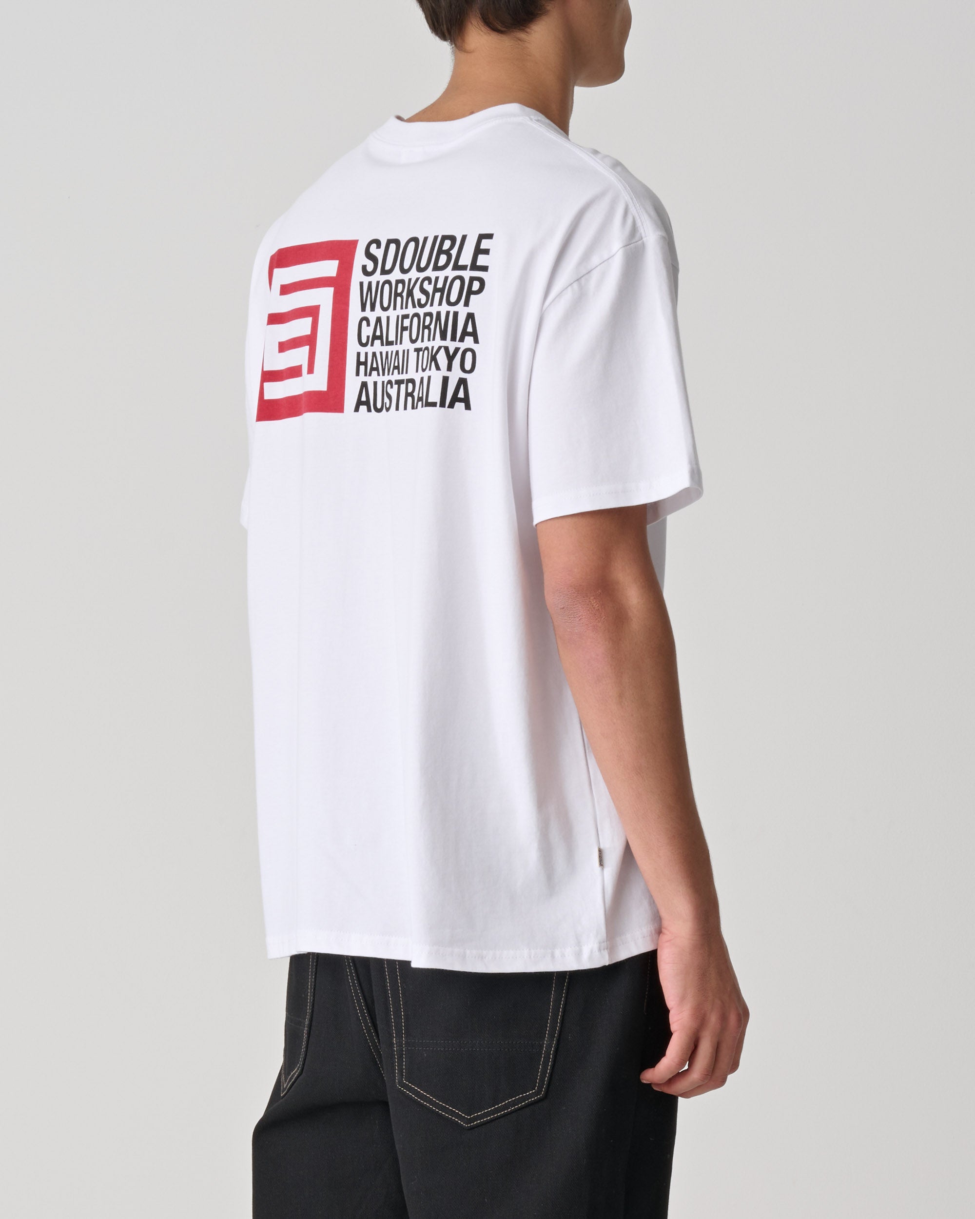 S DOUBLE City cube tee - White