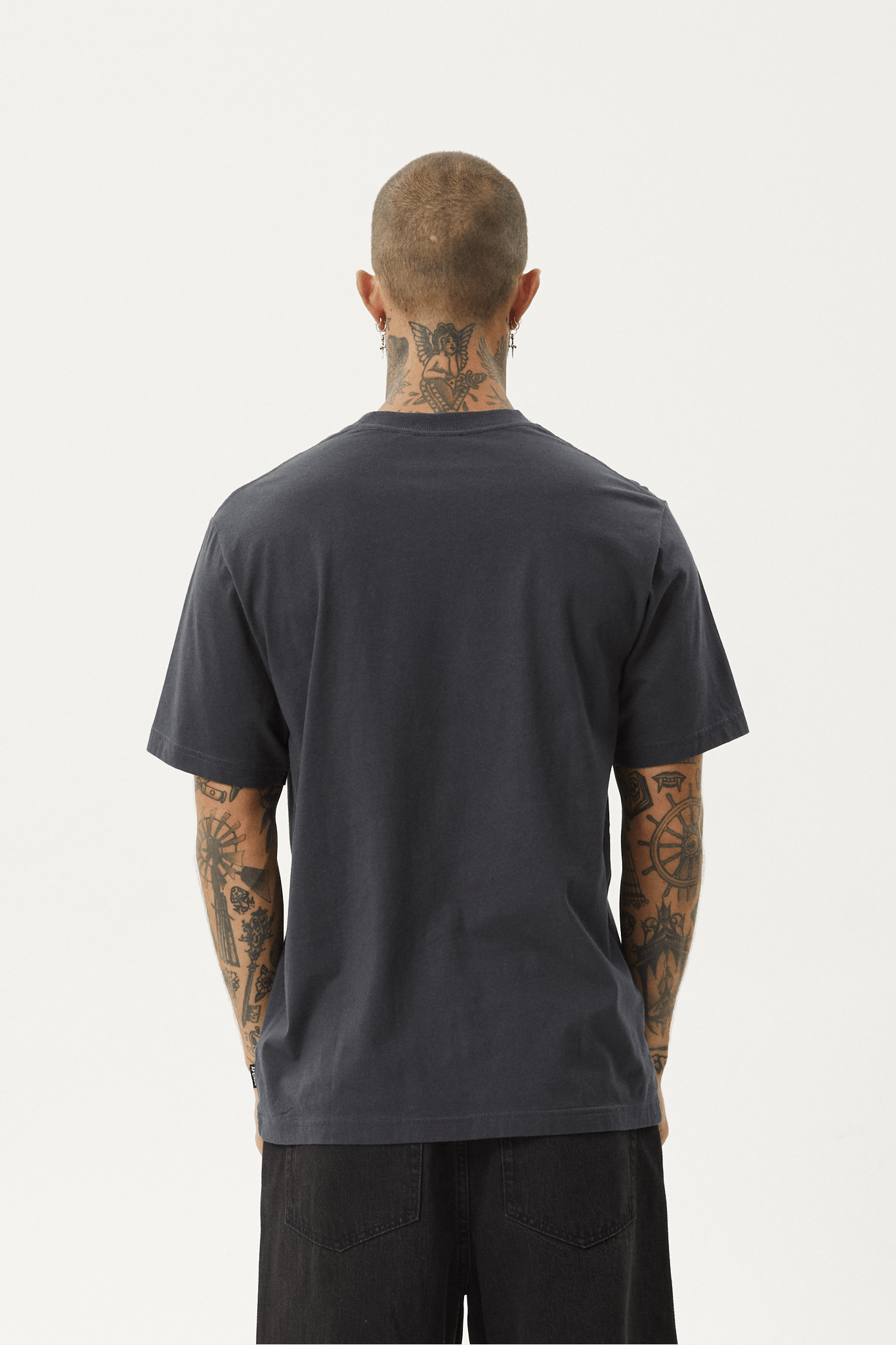 AFENDS Flatline retro fit tee - Charcoal