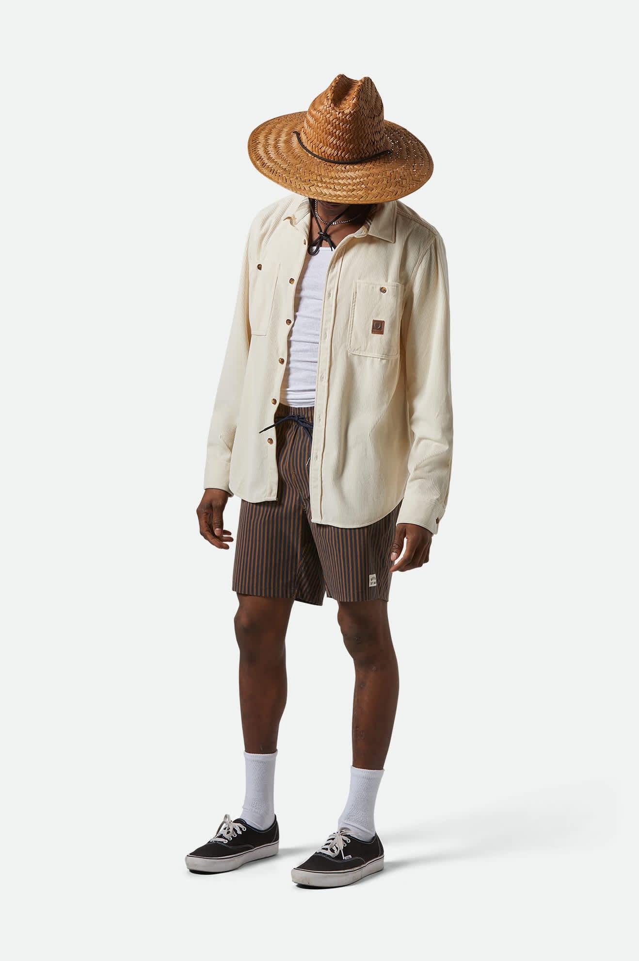 BRIXTON The Field Corduroy L/S Overshirt - Whitecap