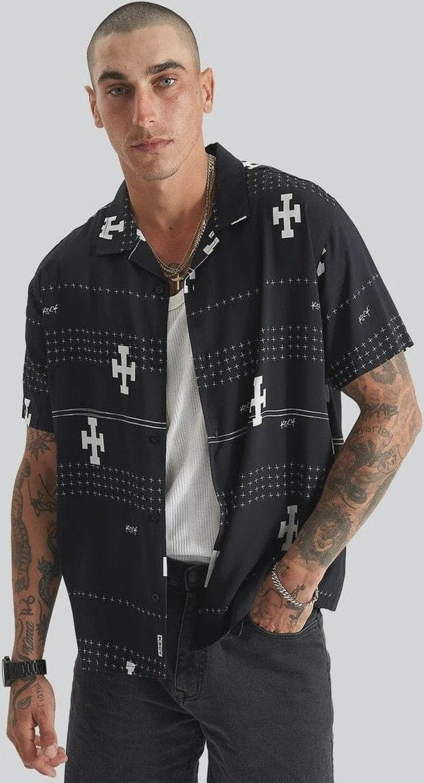Kscy Myricks Relaxed Resort Shirt - Anthracite Black