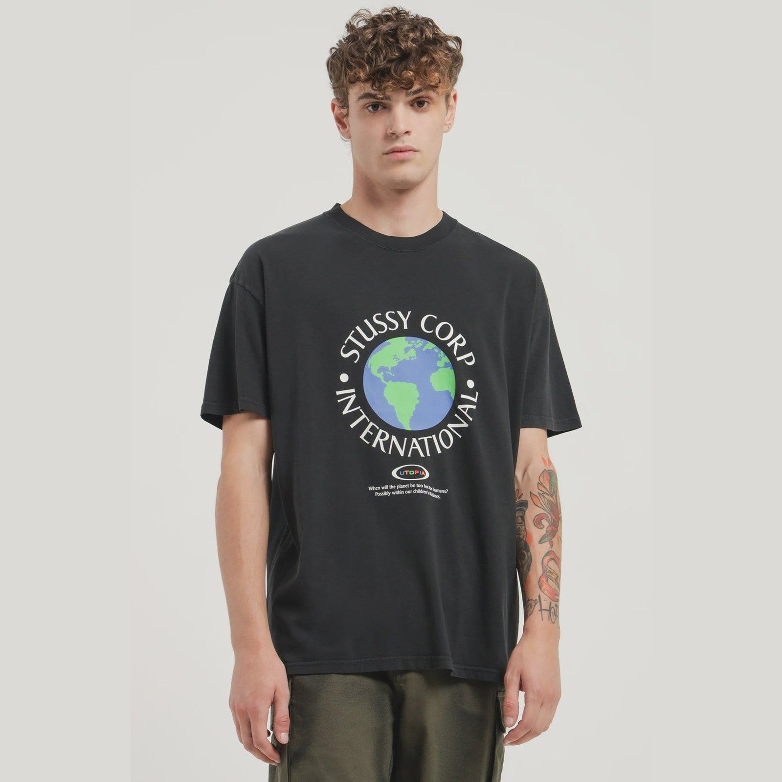 Stussy - Utopia Short Sleeve T-Shirt in Black