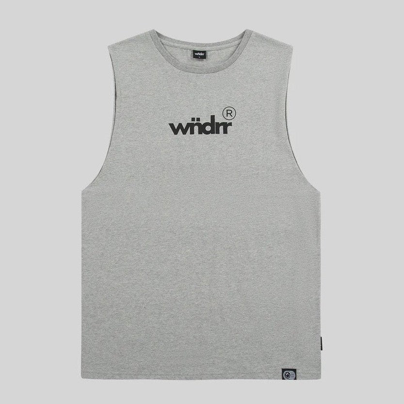 WNDRR ACCENT MUSCLE TOP - GREY MARLE