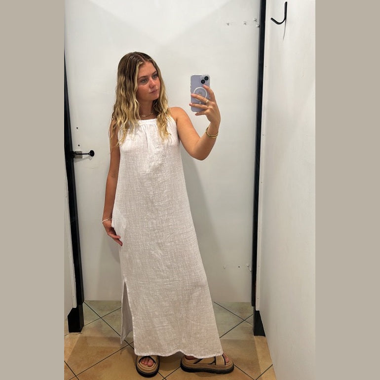 Somewhere Poppy Maxi Dress - White