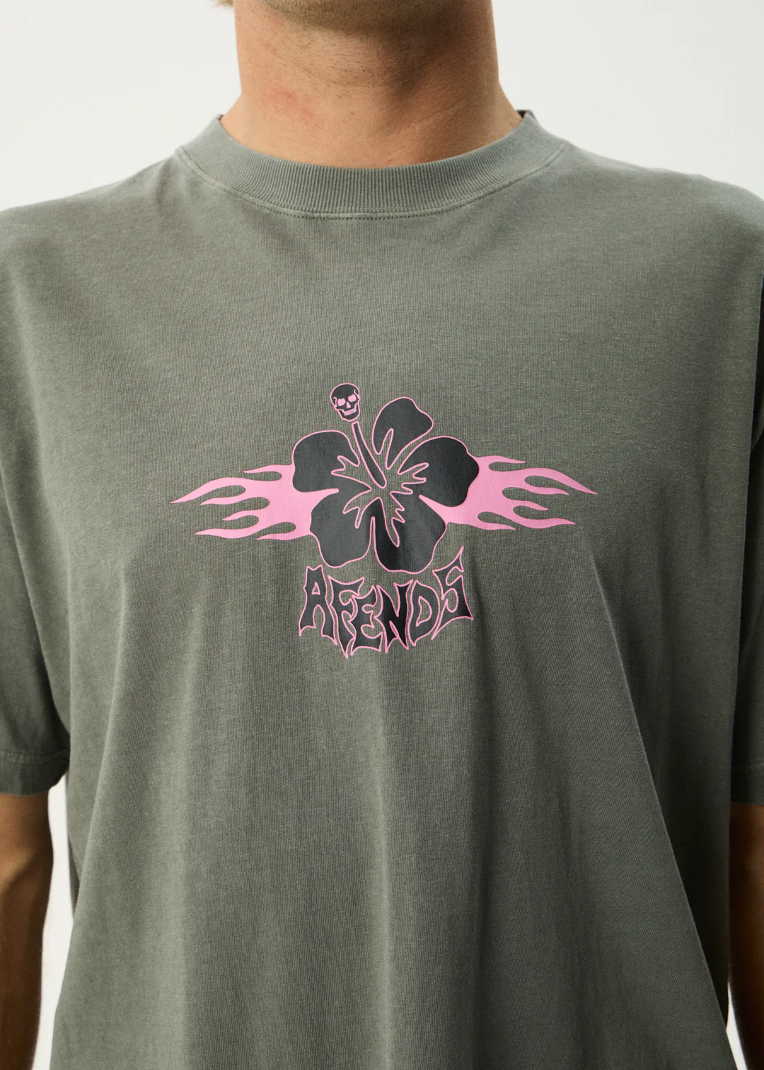 AFENDS Wiped Out- Boxy Tee Boxy Tee - Washed sycamore