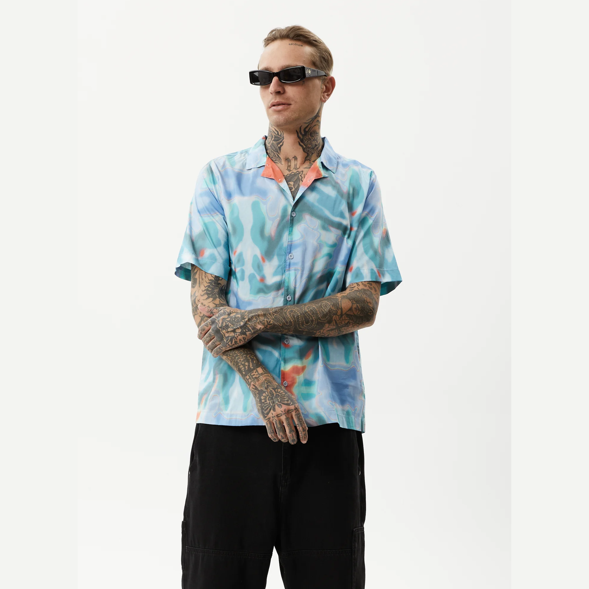Afends thermal recycled cuban short sleeve shirt - multi