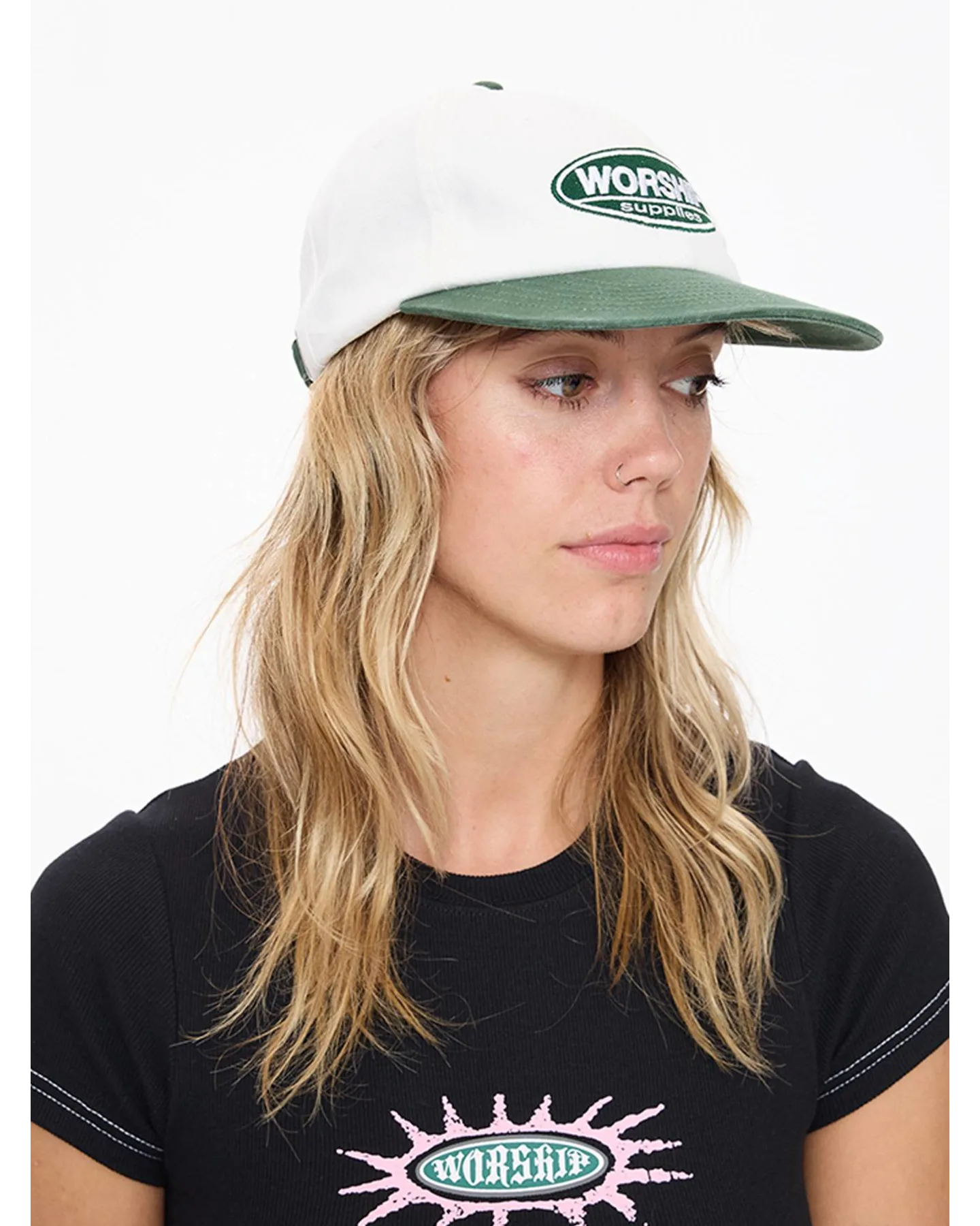 WORSHIP Department 6 Panel Hat - Cream