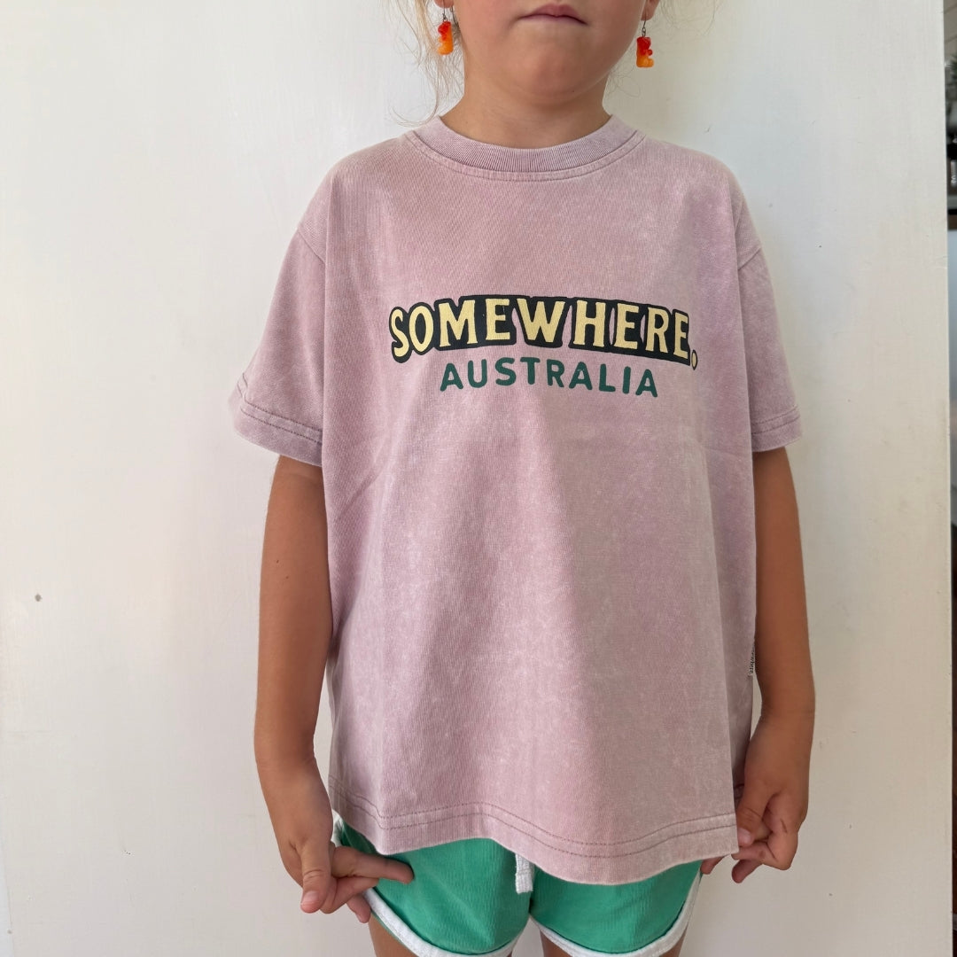 Somewhere Mini - Smoky Cape Tee - Washed Pink