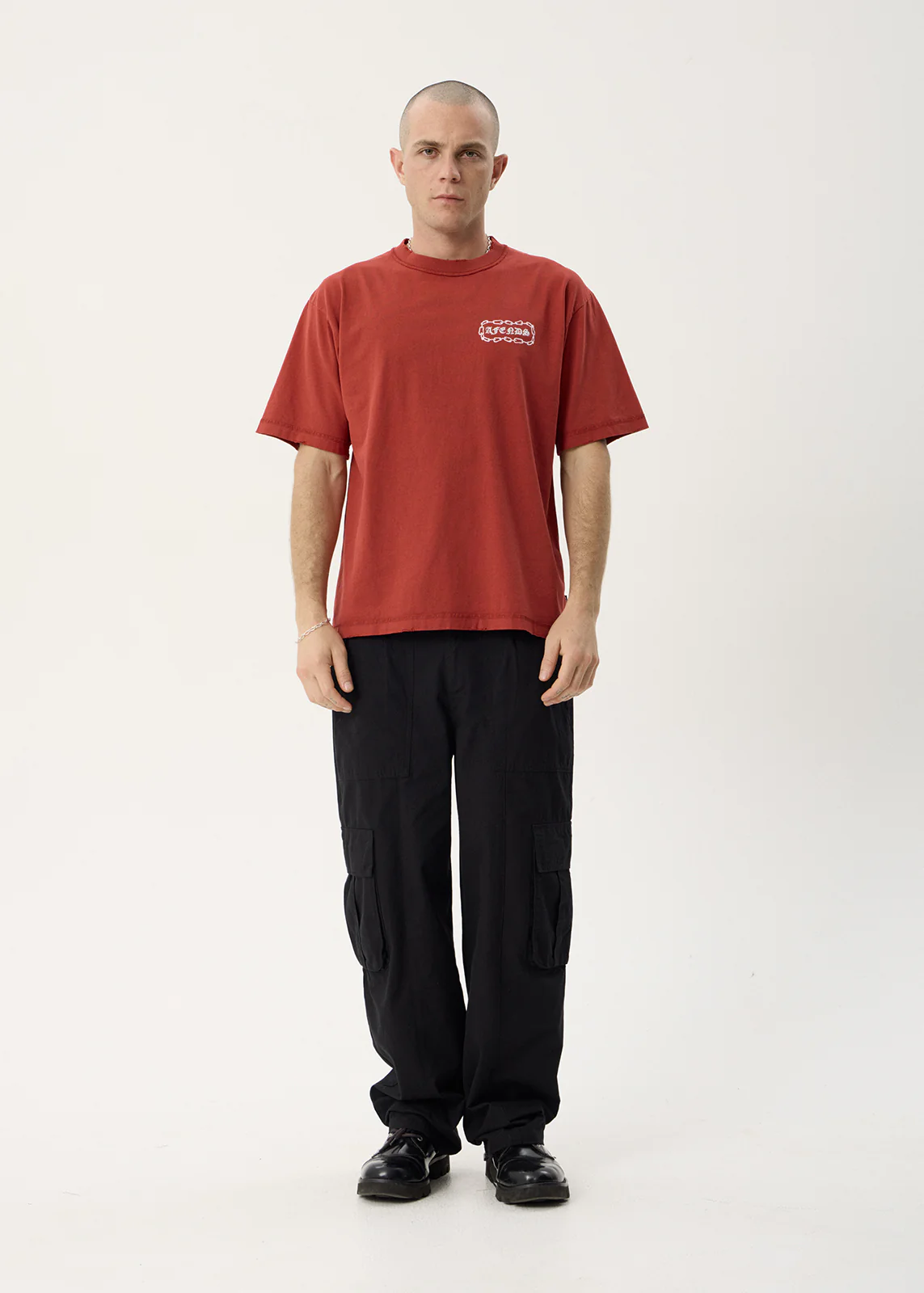 AFENDS Spiritual heavyweight boxy tee - Vintage ketchup