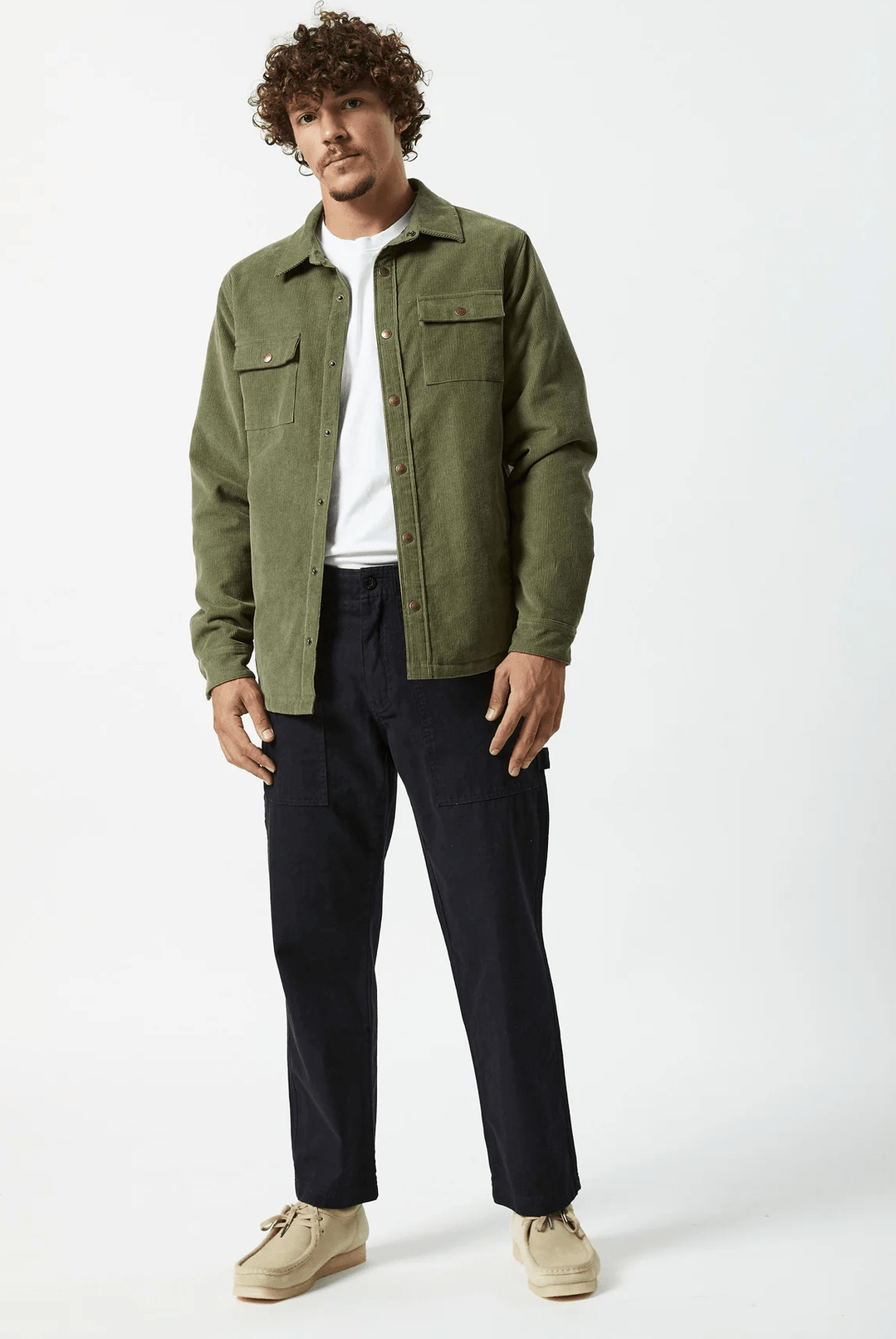 MR SIMPLE Quilted cord jacket - Army