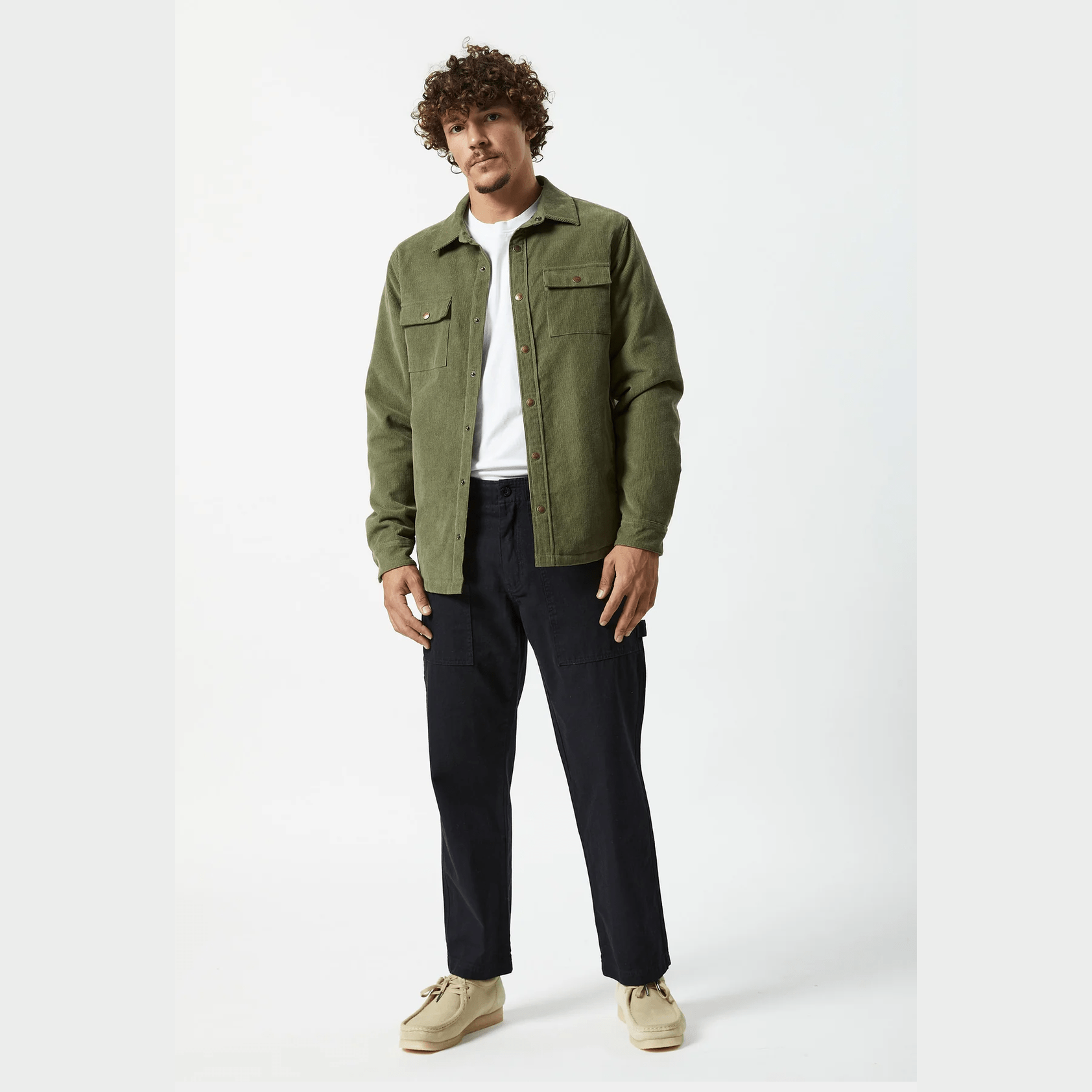 MR SIMPLE Quilted cord jacket - Army