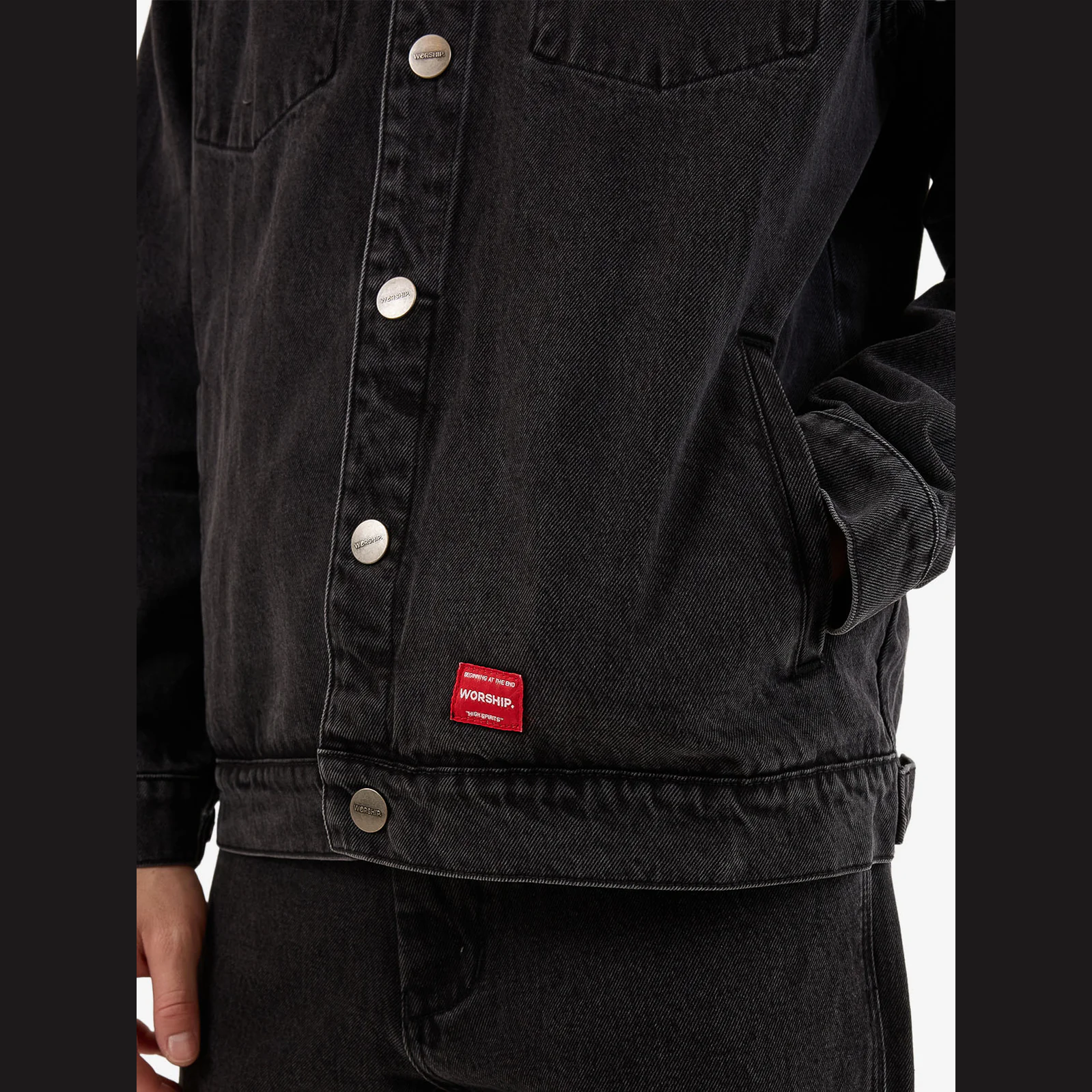 WORSHIP Nuclear Denim Jacket - Used Black