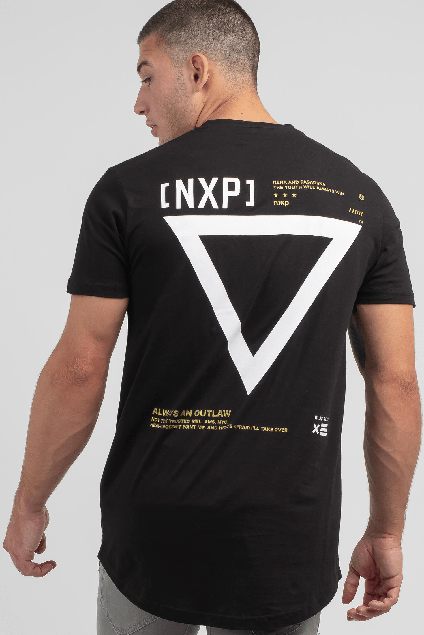 Nxp rundown cape back tee