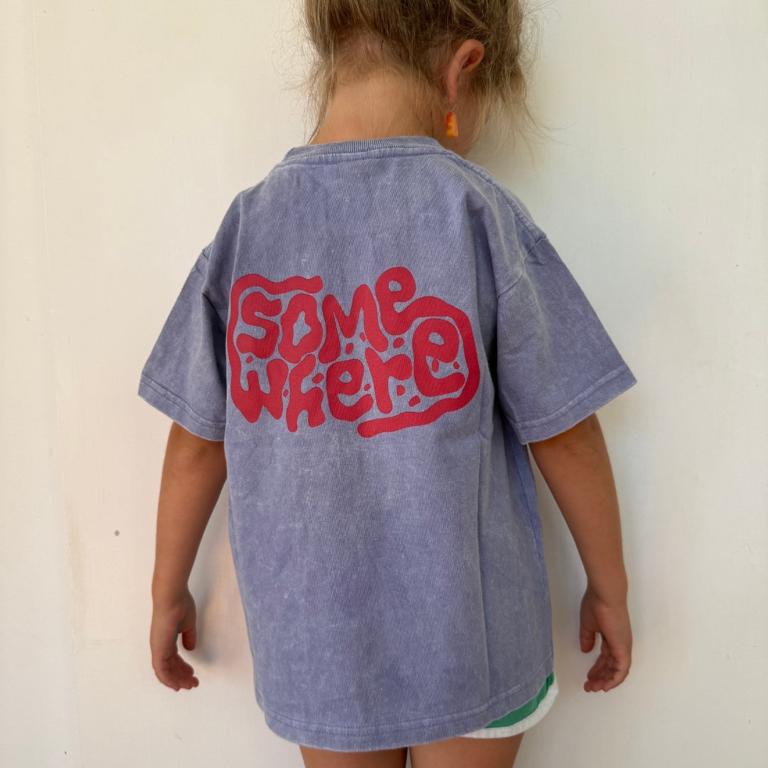 Somewhere Mini - Ripple Tee - Washed Purple