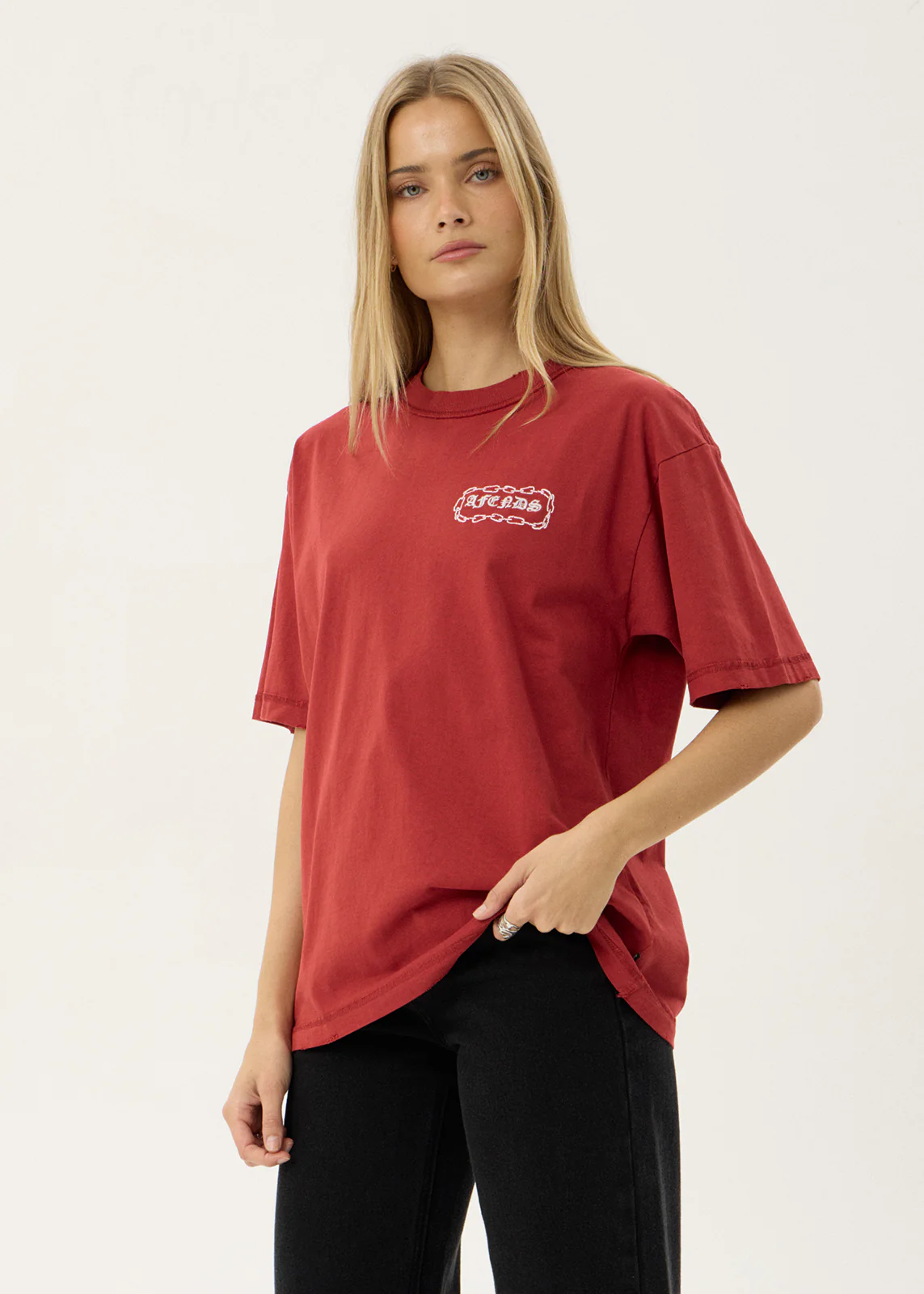 AFENDS Spiritual heavyweight boxy tee - Vintage ketchup