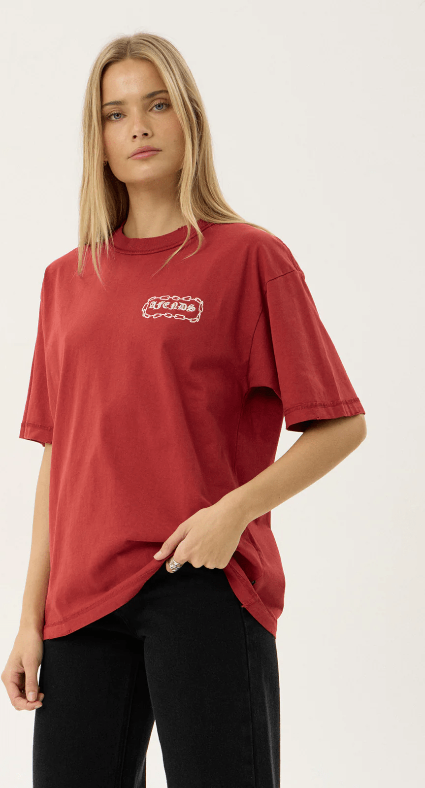 AFENDS Spiritual heavyweight boxy tee - Vintage ketchup