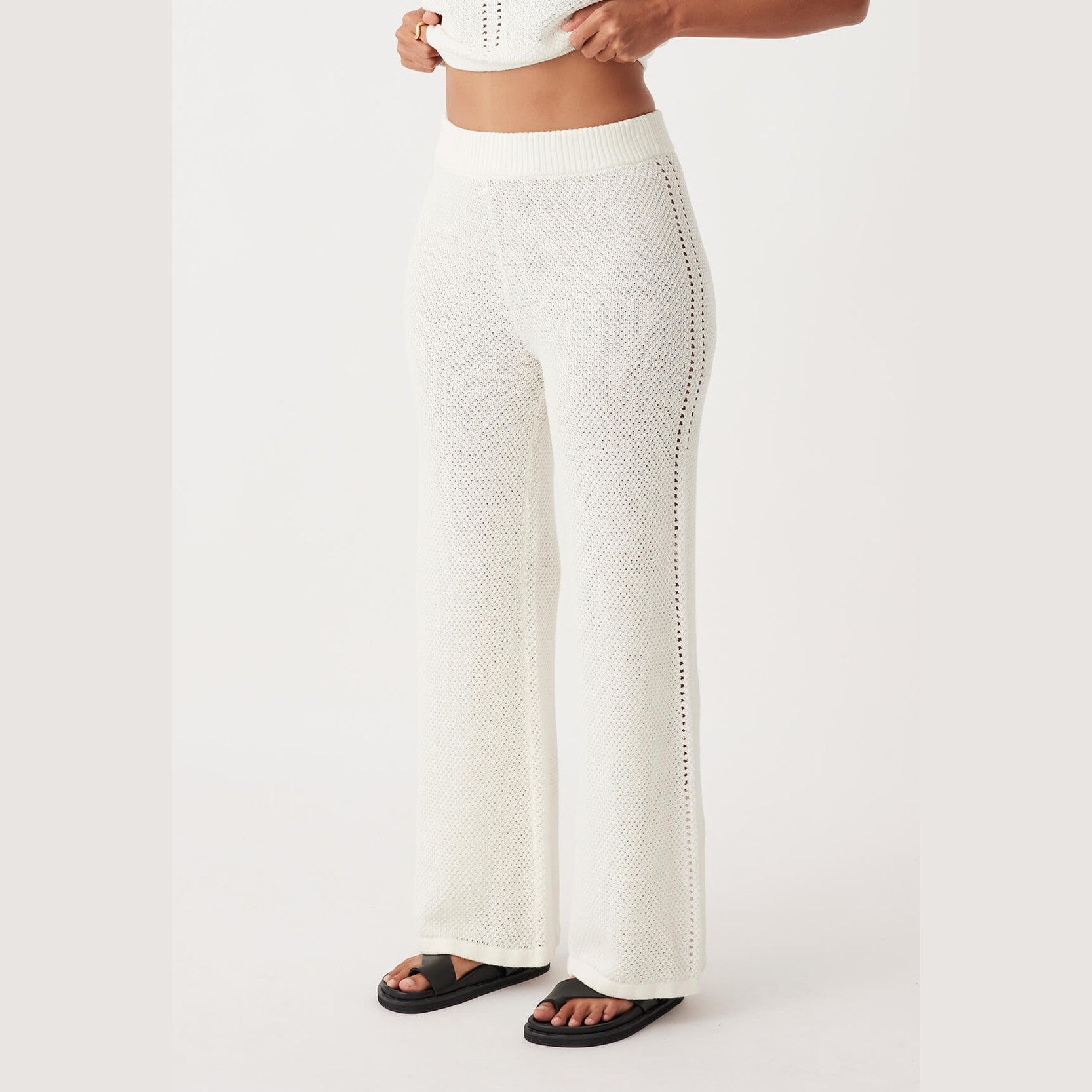 ARCAA Sloane Organic Cotton Linen Wide-Leg Pant - Cream