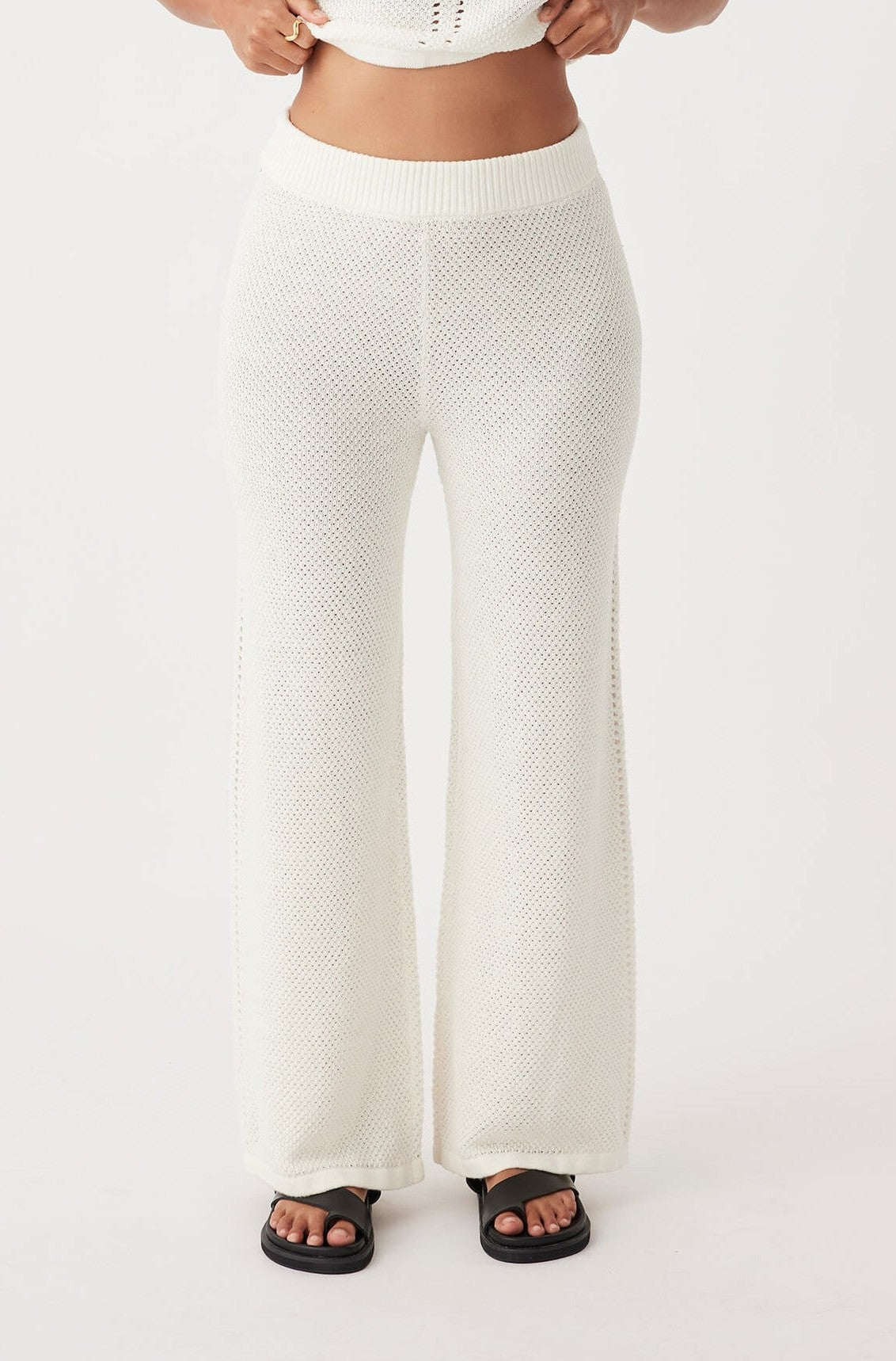 ARCAA Sloane Organic Cotton Linen Wide-Leg Pant - Cream