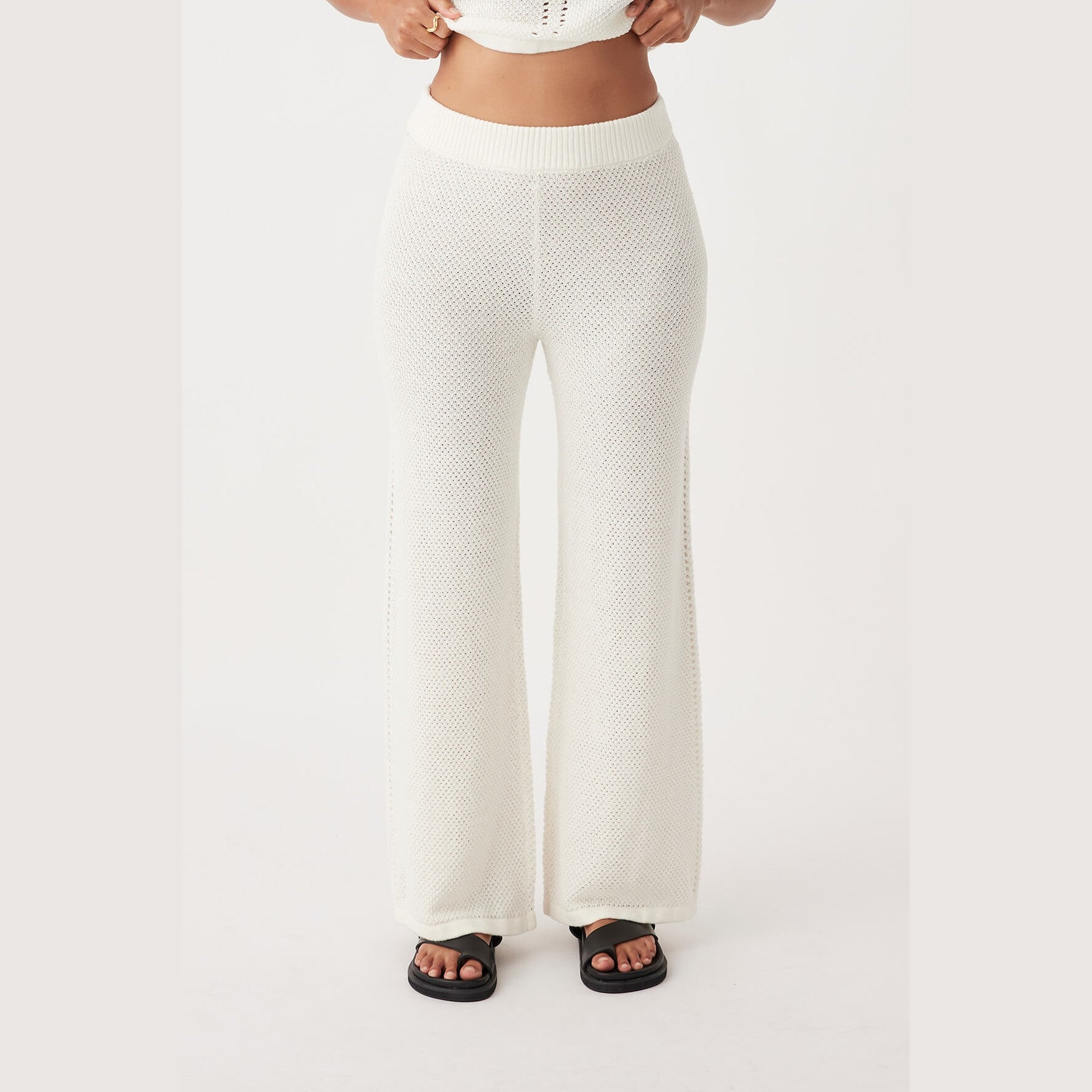 ARCAA Sloane Organic Cotton Linen Wide-Leg Pant - Cream