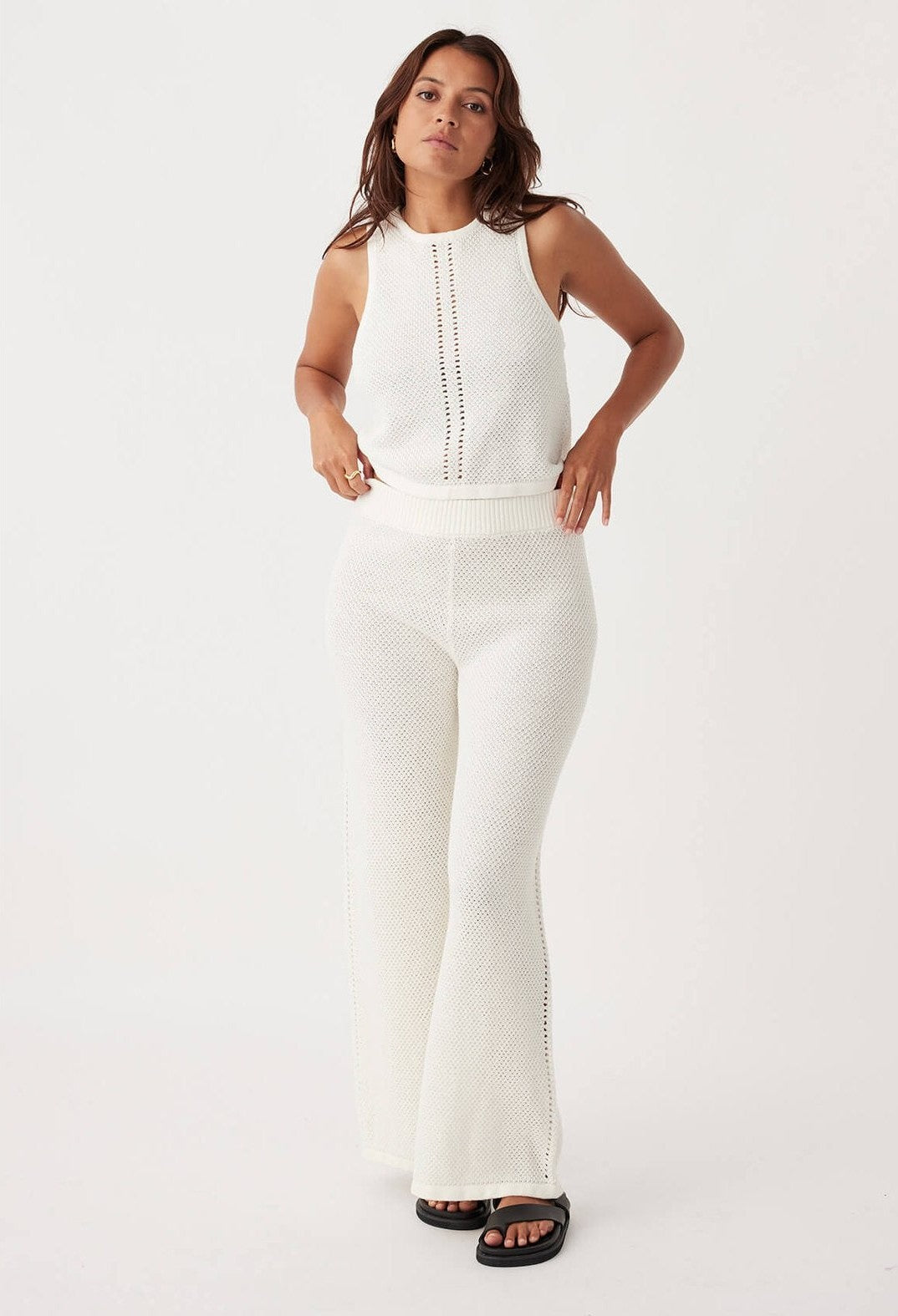 ARCAA Sloane Organic Cotton Linen Wide-Leg Pant - Cream