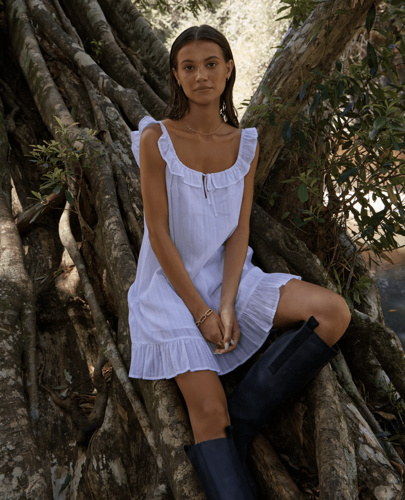 AFENDS Aquarius Mini Dress - White