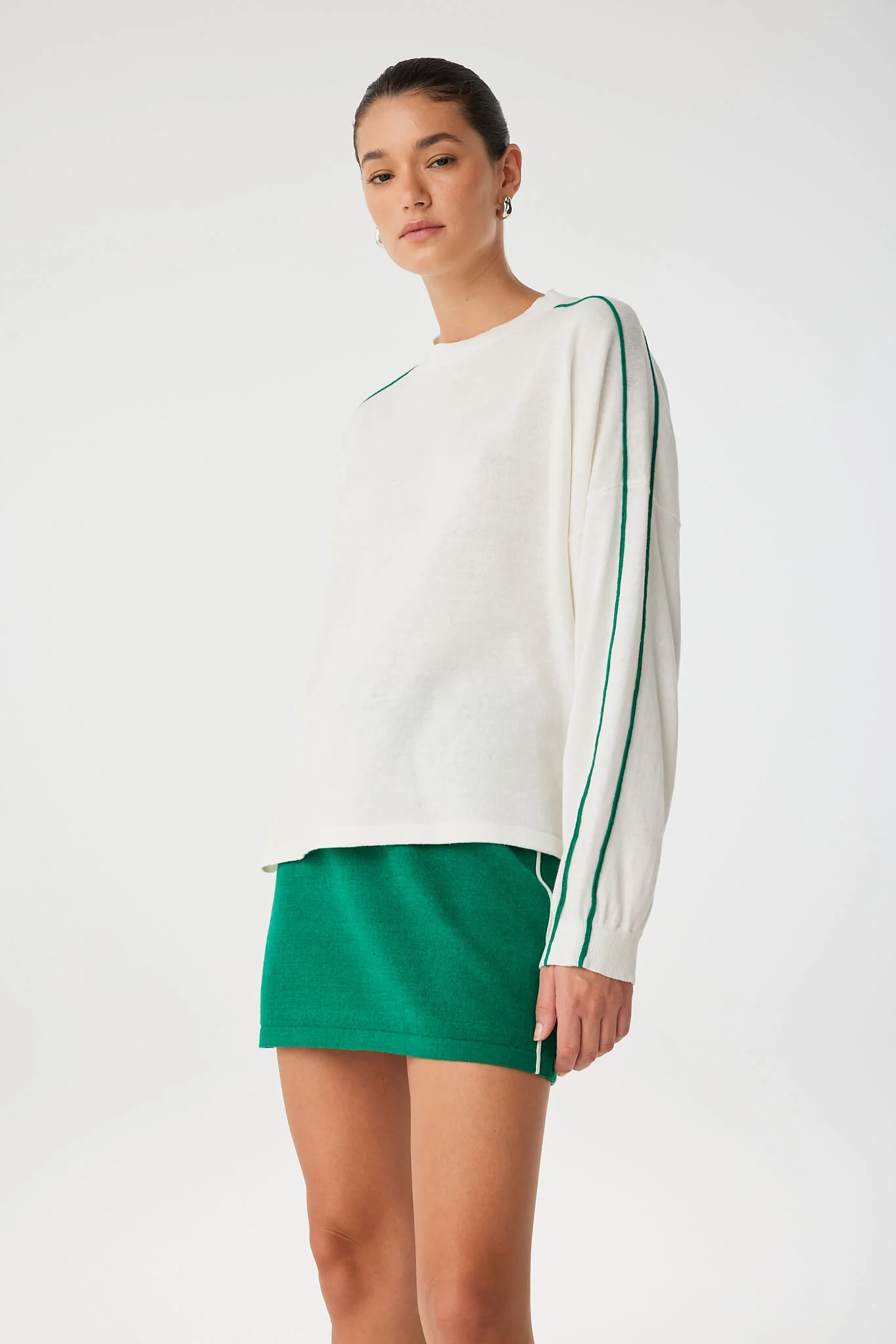 ARCCA Pippa long sleeve - Cream & palm green