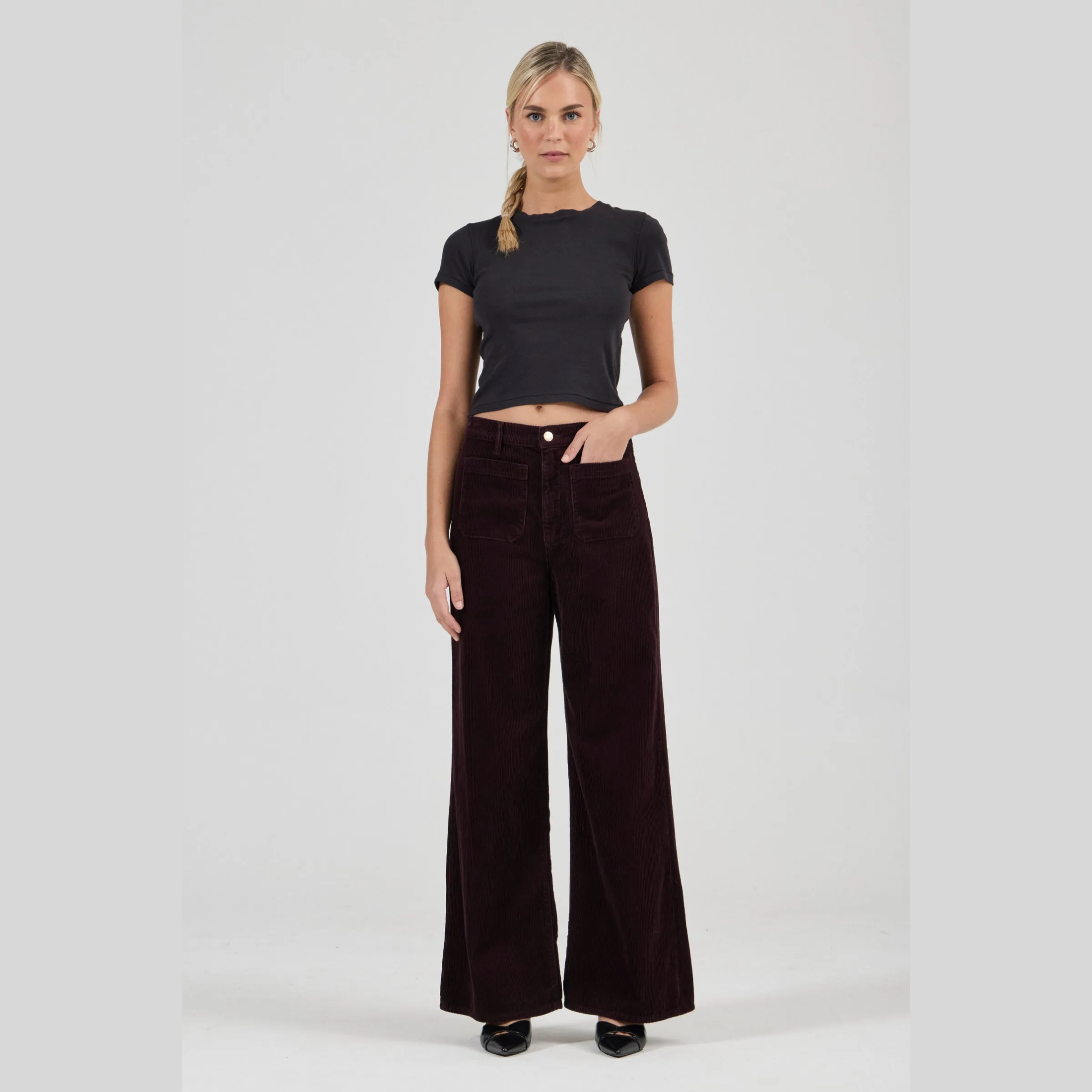 ROLLA'S Relaxed Sailor Jean Long - Dark Cherry Cord
