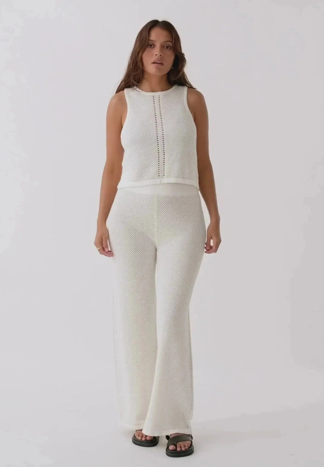 ARCAA Sloane Organic Cotton Linen Wide-Leg Pant - Cream
