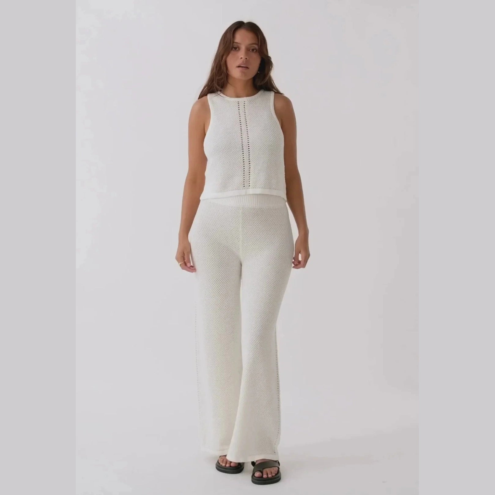 ARCAA Sloane Organic Cotton Linen Wide-Leg Pant - Cream