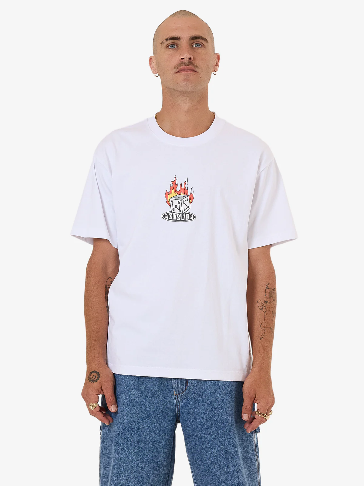 WORSHIP Snake Eyes Tee - White