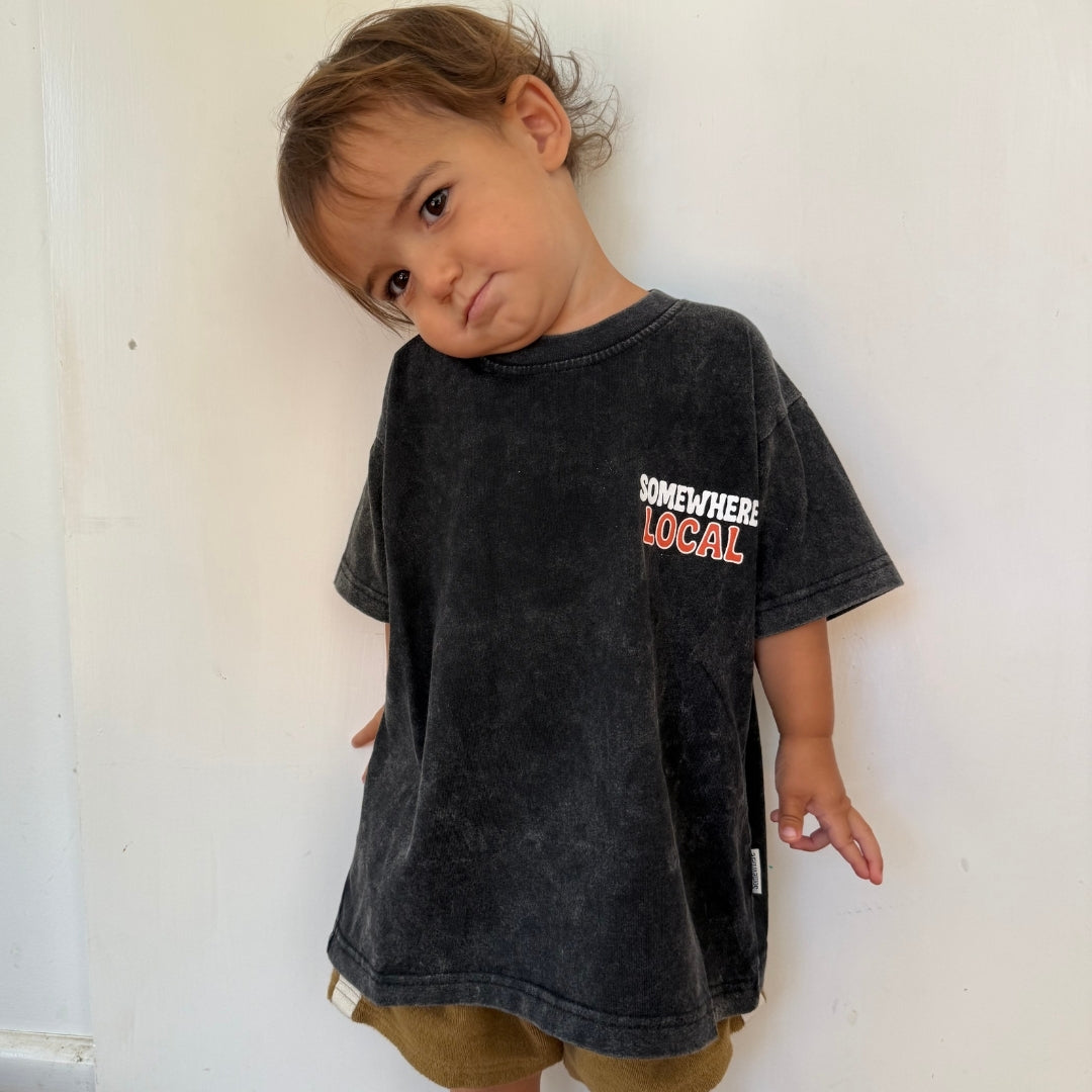 Somewhere Mini - Local Tee - Washed Black