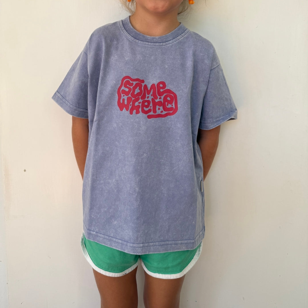 Somewhere Mini - Ripple Tee - Washed Purple