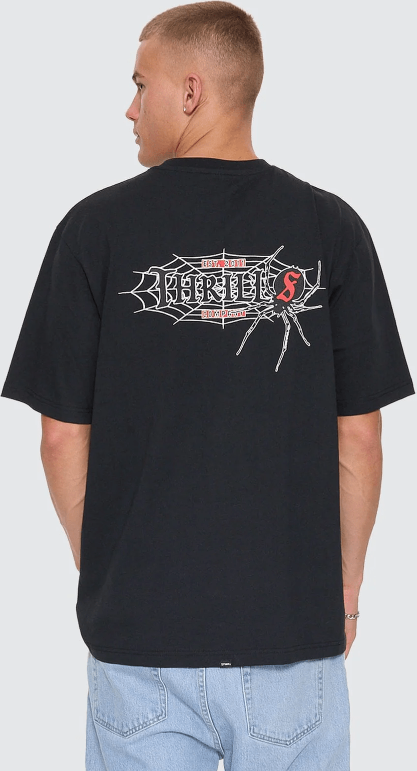 Thrills Web Of Deceit Oversize Fit Tee - Washed Black