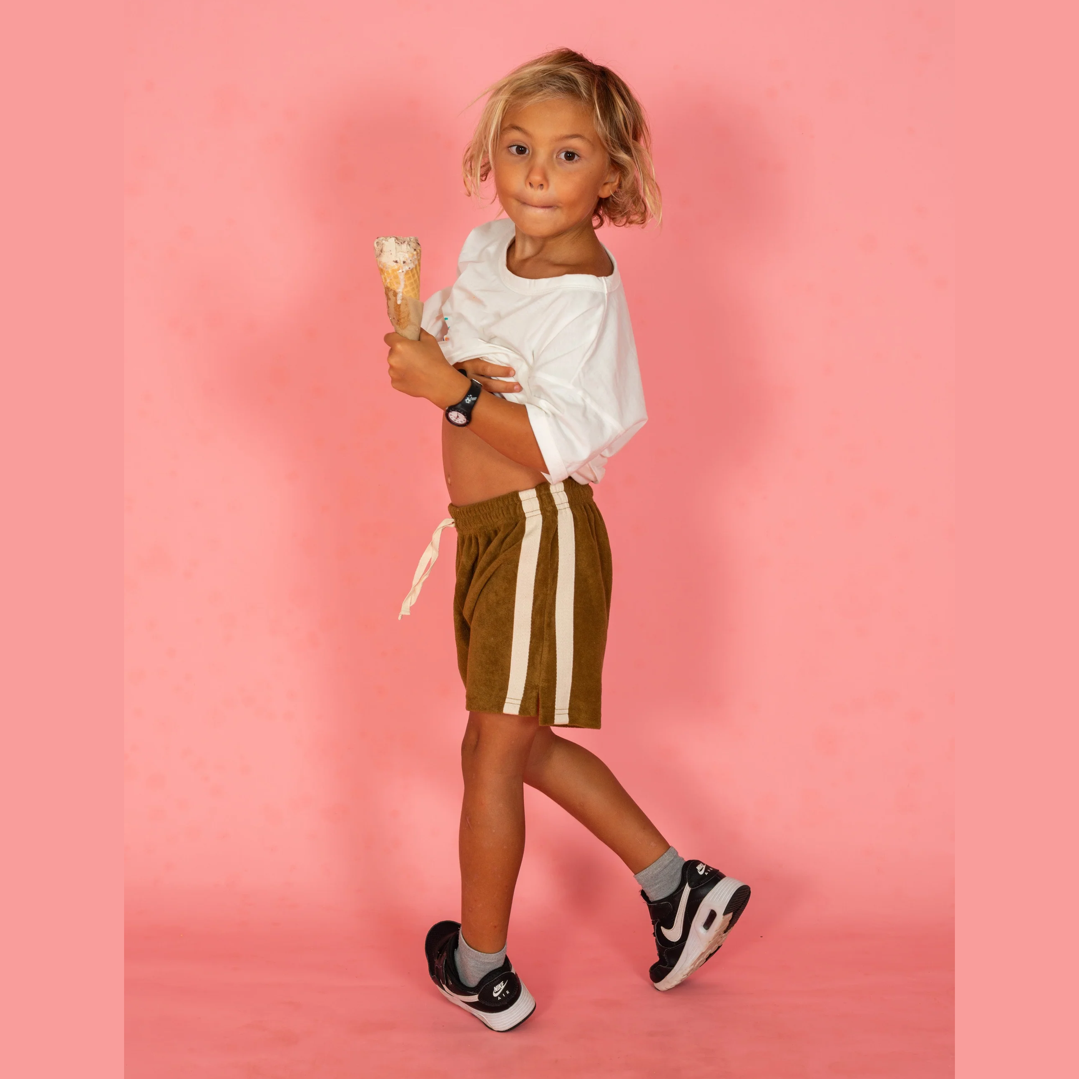 ATMOSEA Mini Terry Towelling Shorts - Army Green