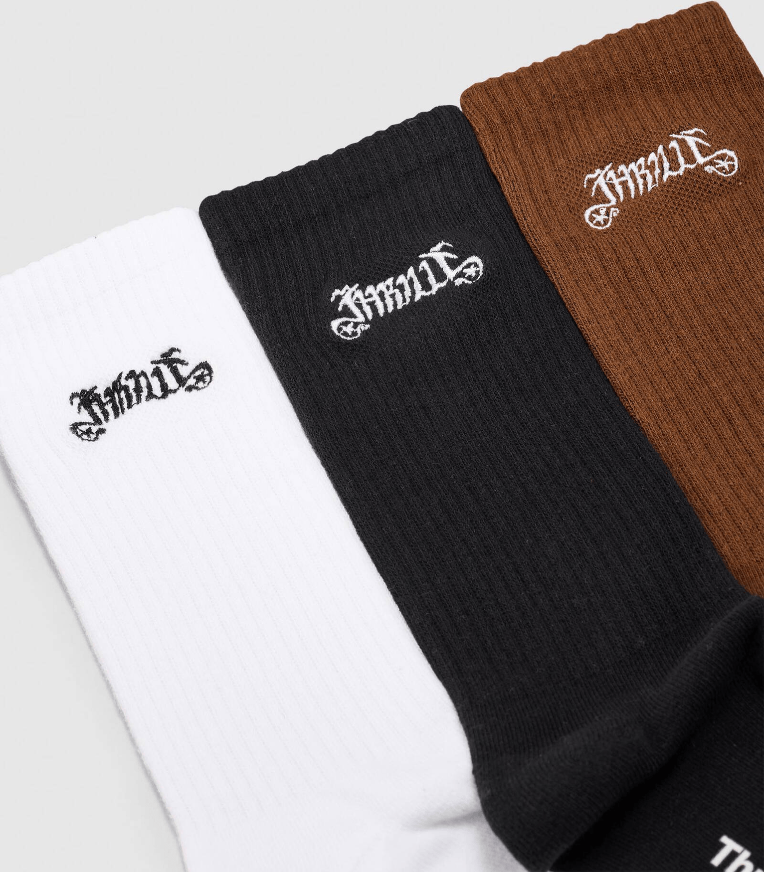 THRILLS Peace Power 3 Pack Sock - White/Black/Downtown Brown