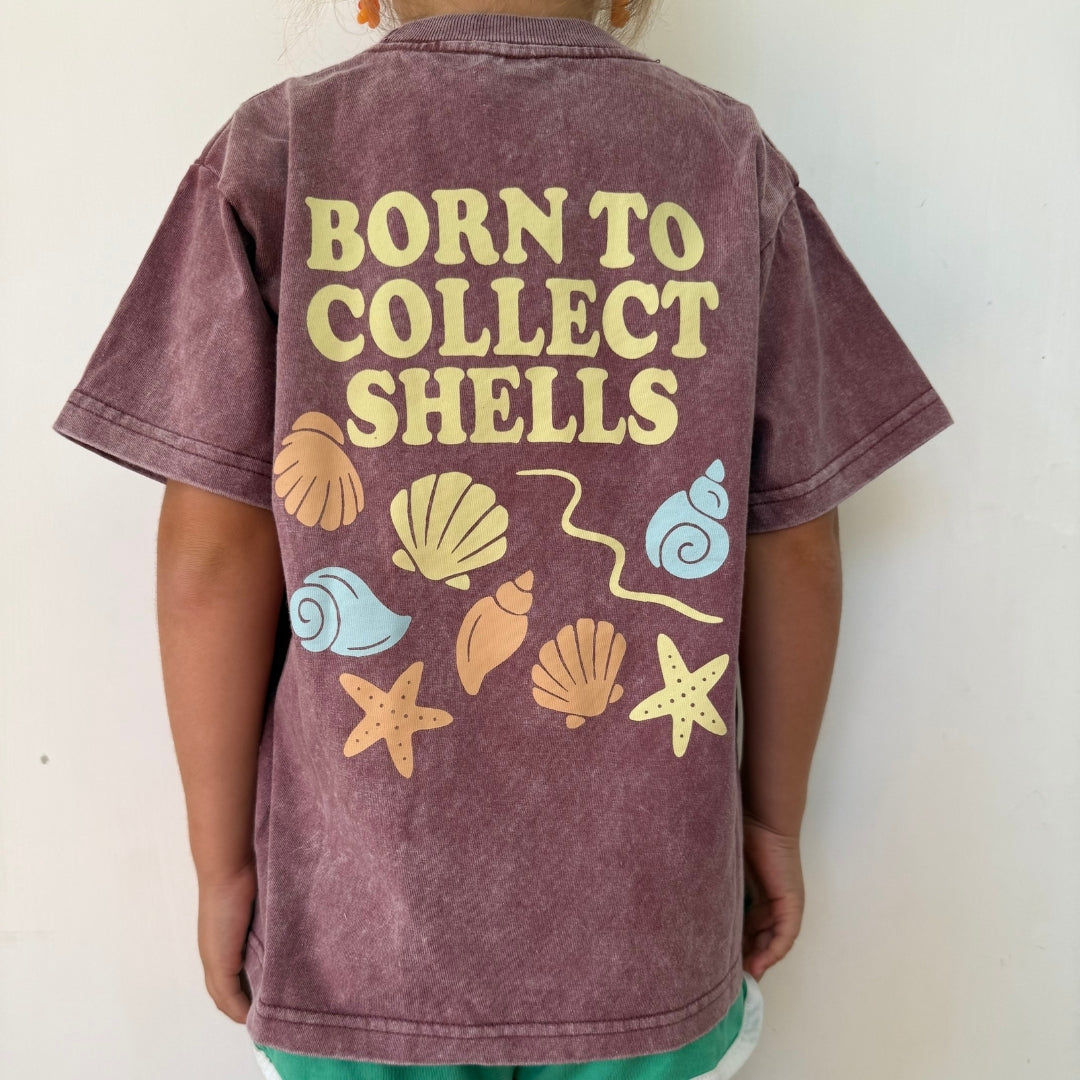 Somewhere Mini – Seashell Tee – Washed Maroon