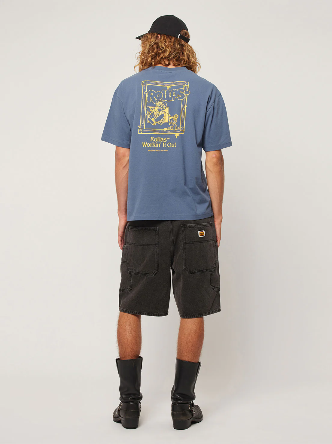 ROLLA'S Ezy puff'n billy tee - Washed blue